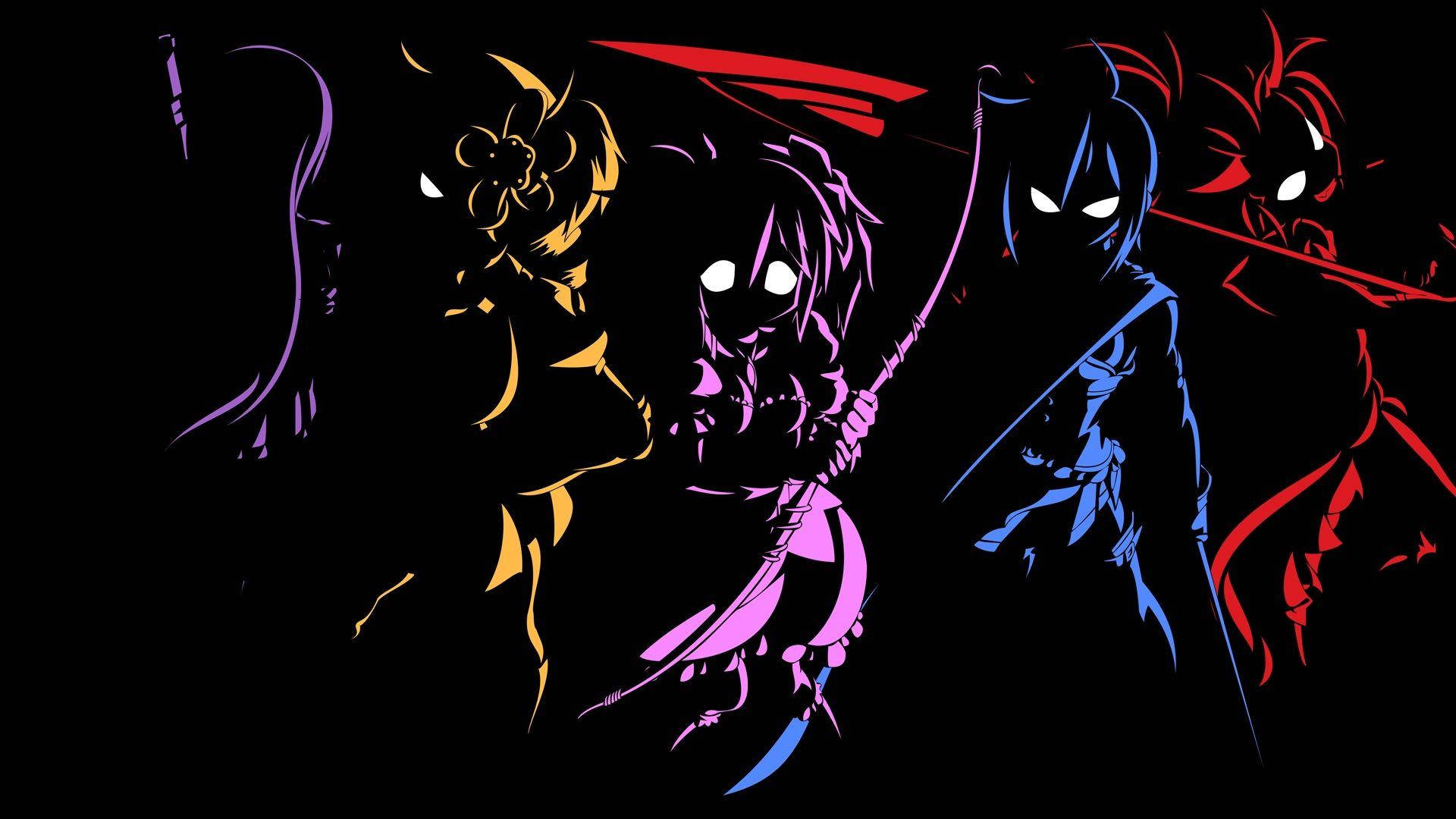 Mørk Anime Farverig Karakter Silhuet Wallpapers