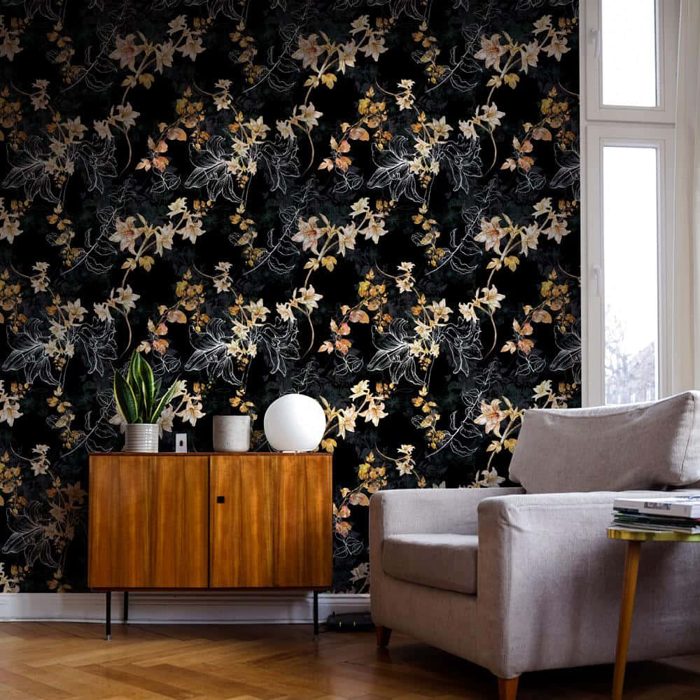 Mørk Blomster Elegance: En Mystisk Blomstrende Baggrund Wallpapers