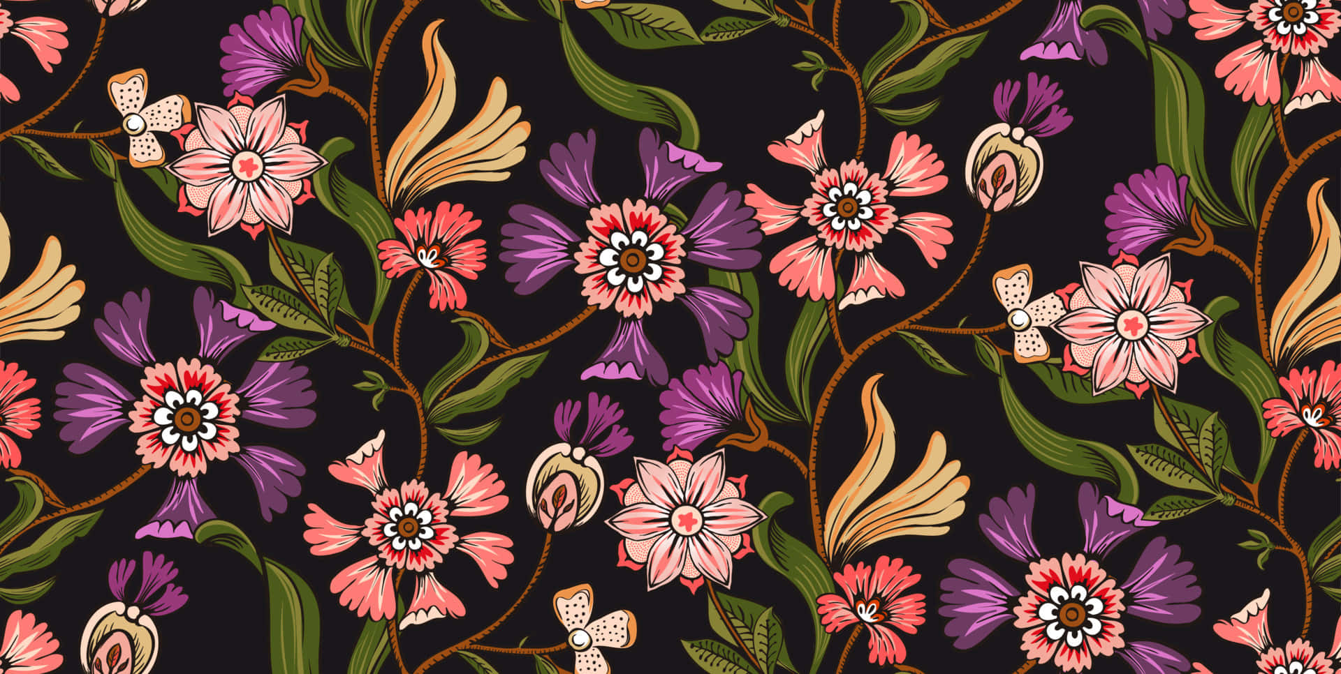Mørk Blomstermesterværk Wallpapers