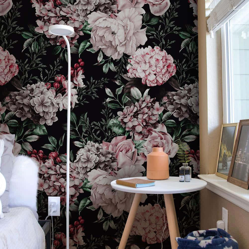 Mørk Blomstret Baggrundsbillede: Elegant og Modig Æstetik Wallpapers