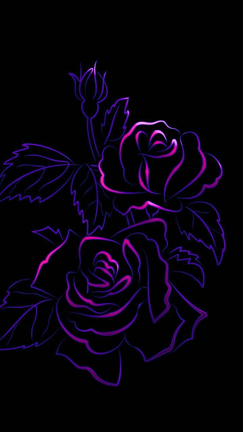 Mørk lilla æstetisk rosekunst Wallpapers