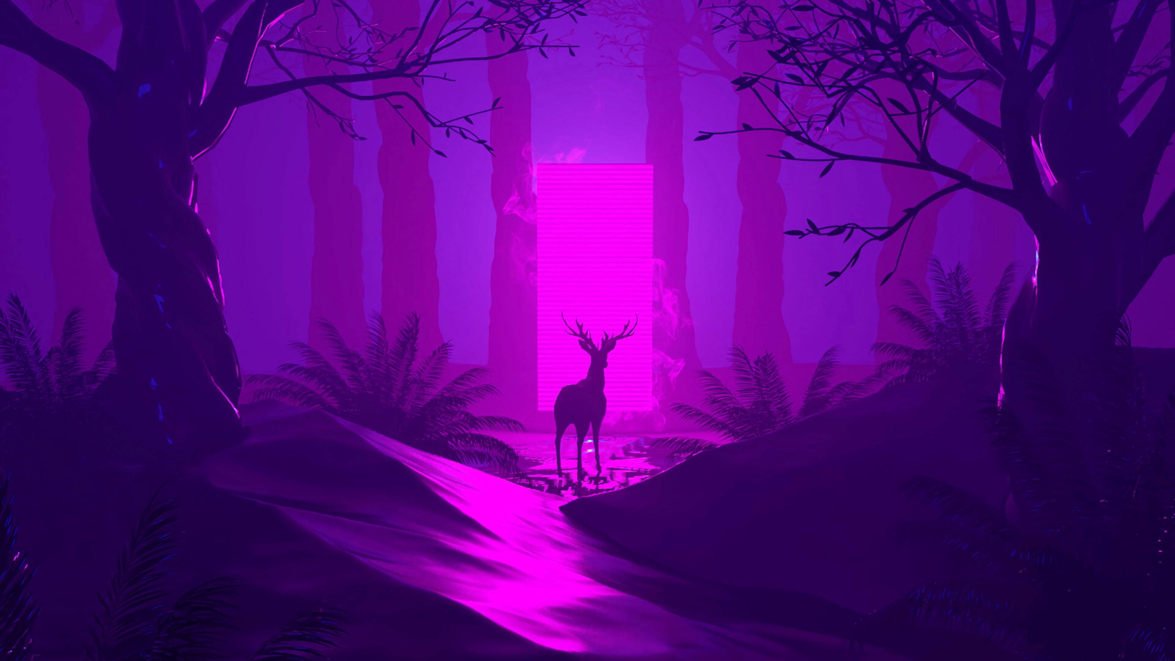 Mørk lilla æstetisk skov Wallpapers