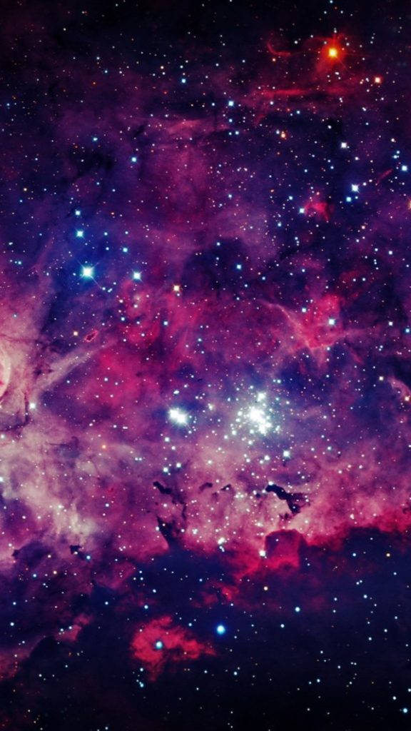 Mørk lyserød nebula i rummet iPhone Wallpapers