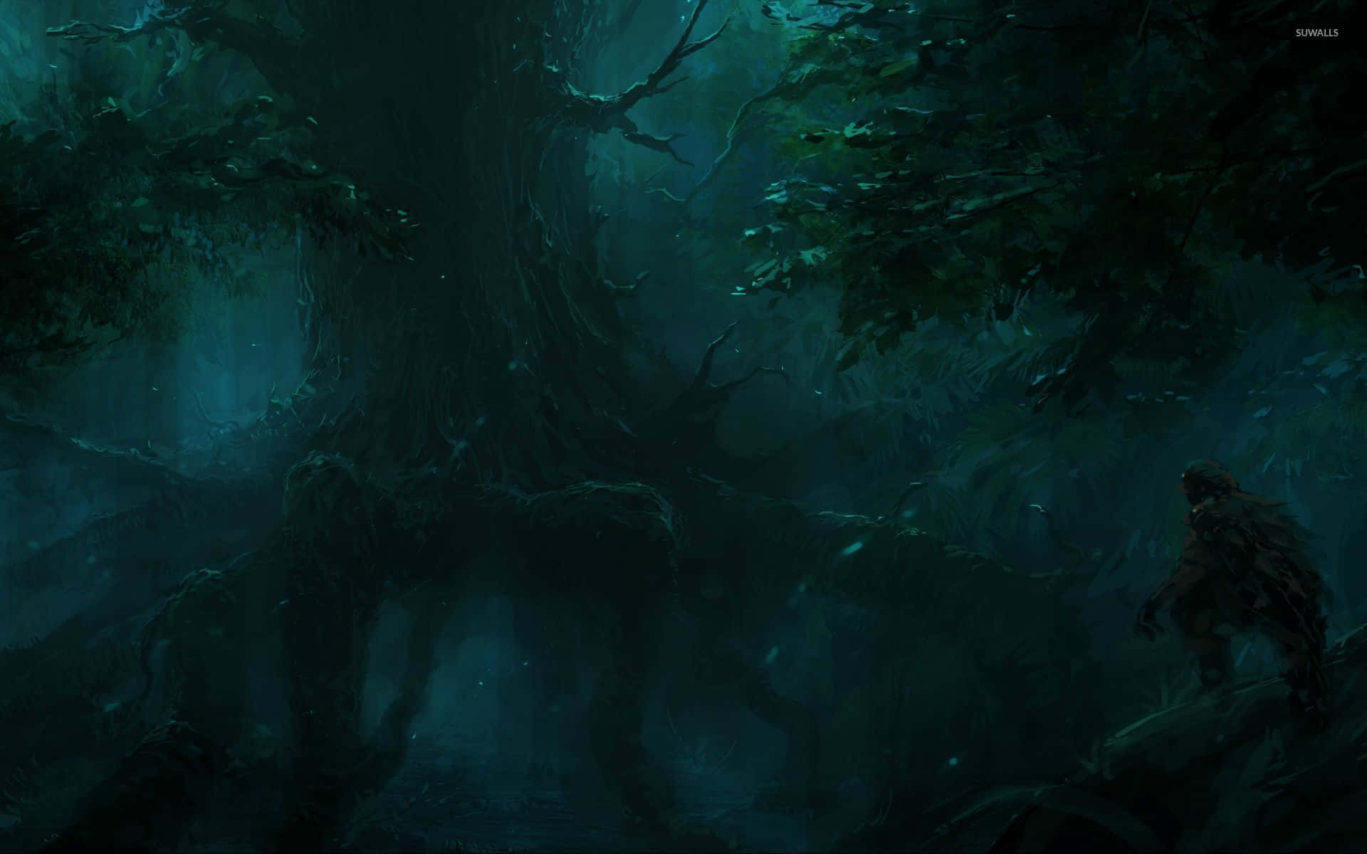 Mørk Skov Baggrund Wallpapers