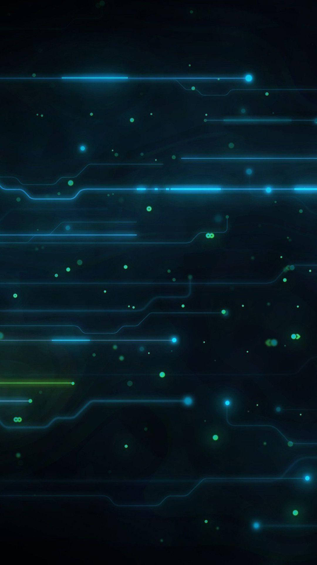 Mørk telefon med blå kredsløbslys Wallpapers