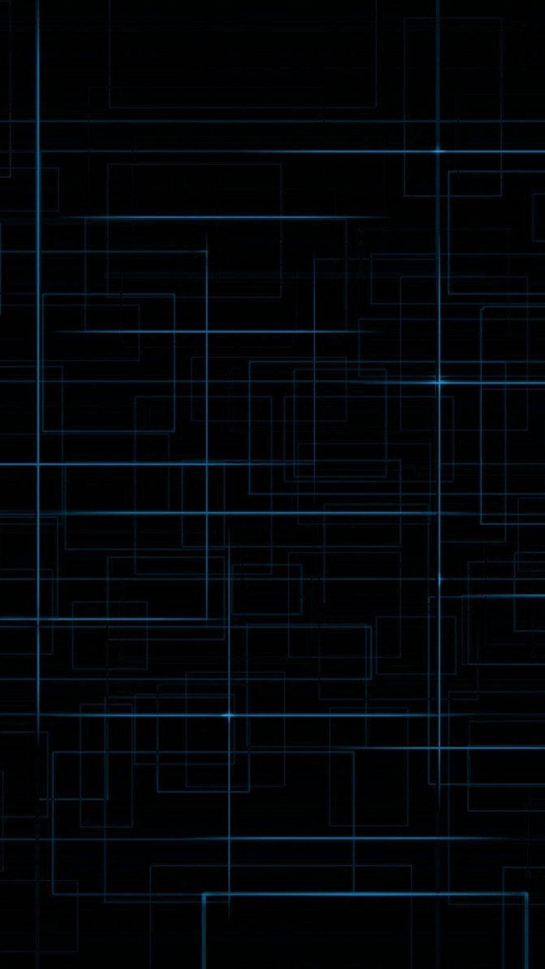 Mørk telefon med blå linjer Wallpapers