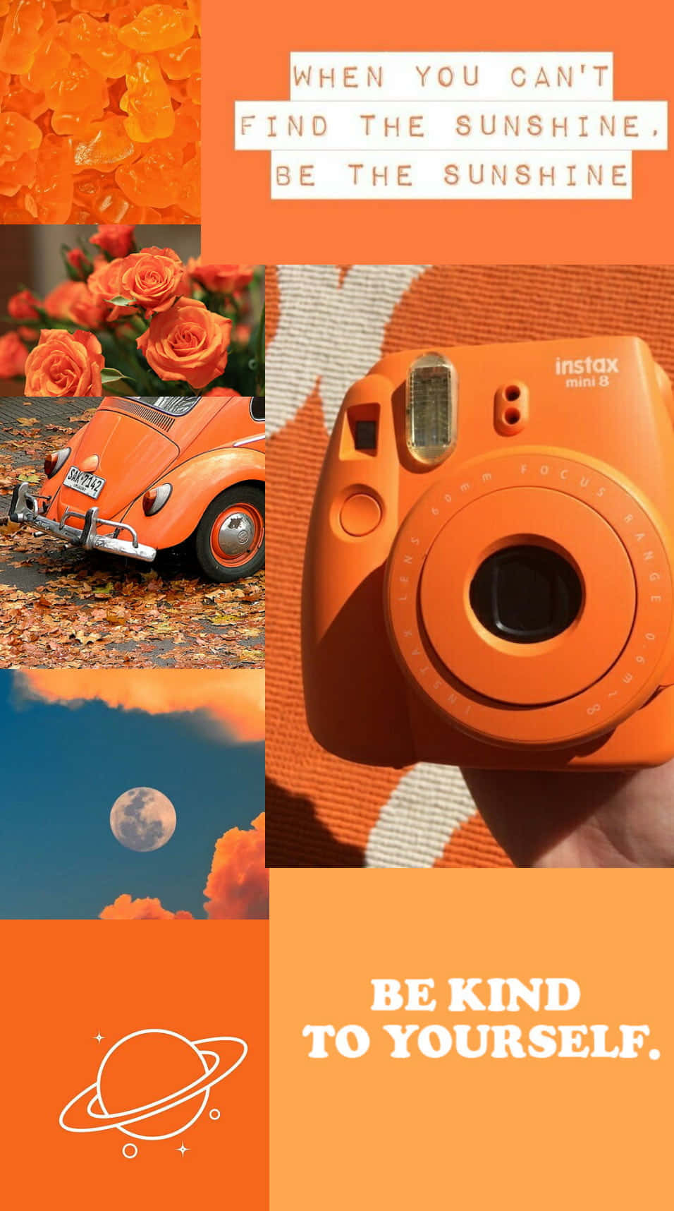 Mærk varmen fra den orange æstetik Wallpapers