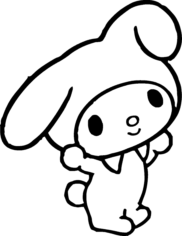 My Melody konturtegning Wallpapers