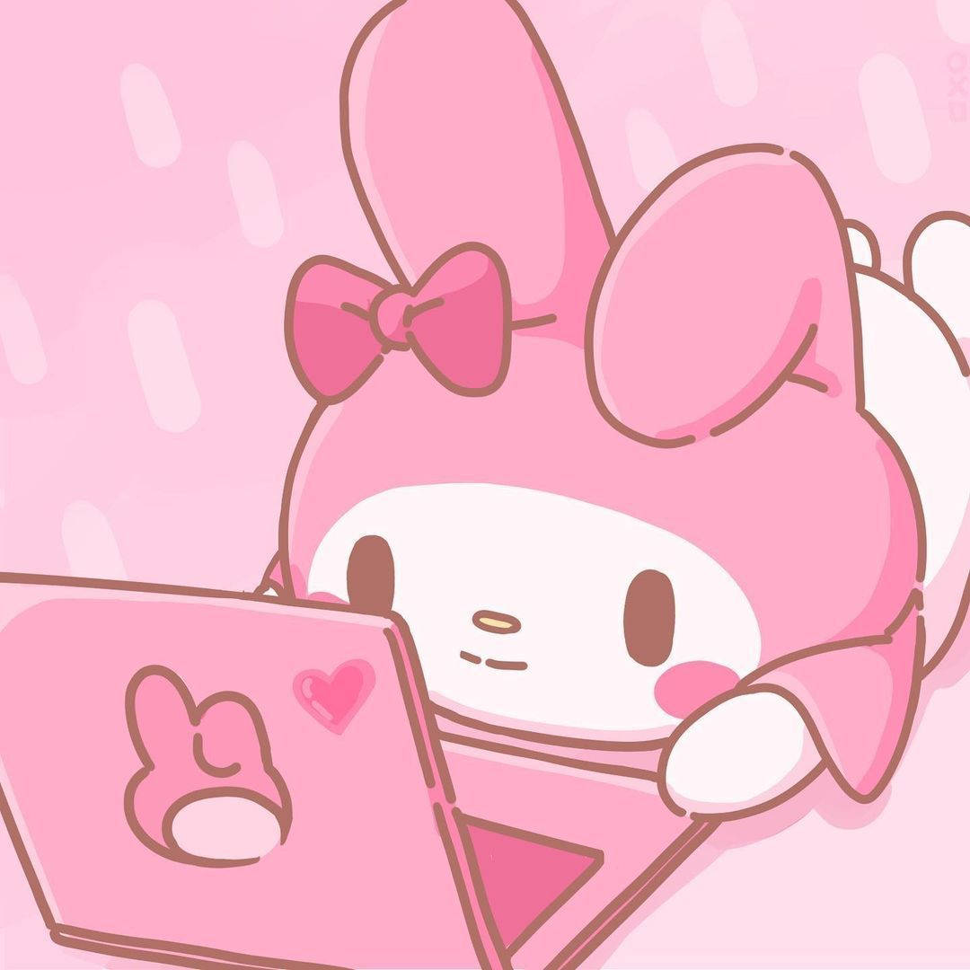 My Melody med lyserød bærbar PFP Wallpapers