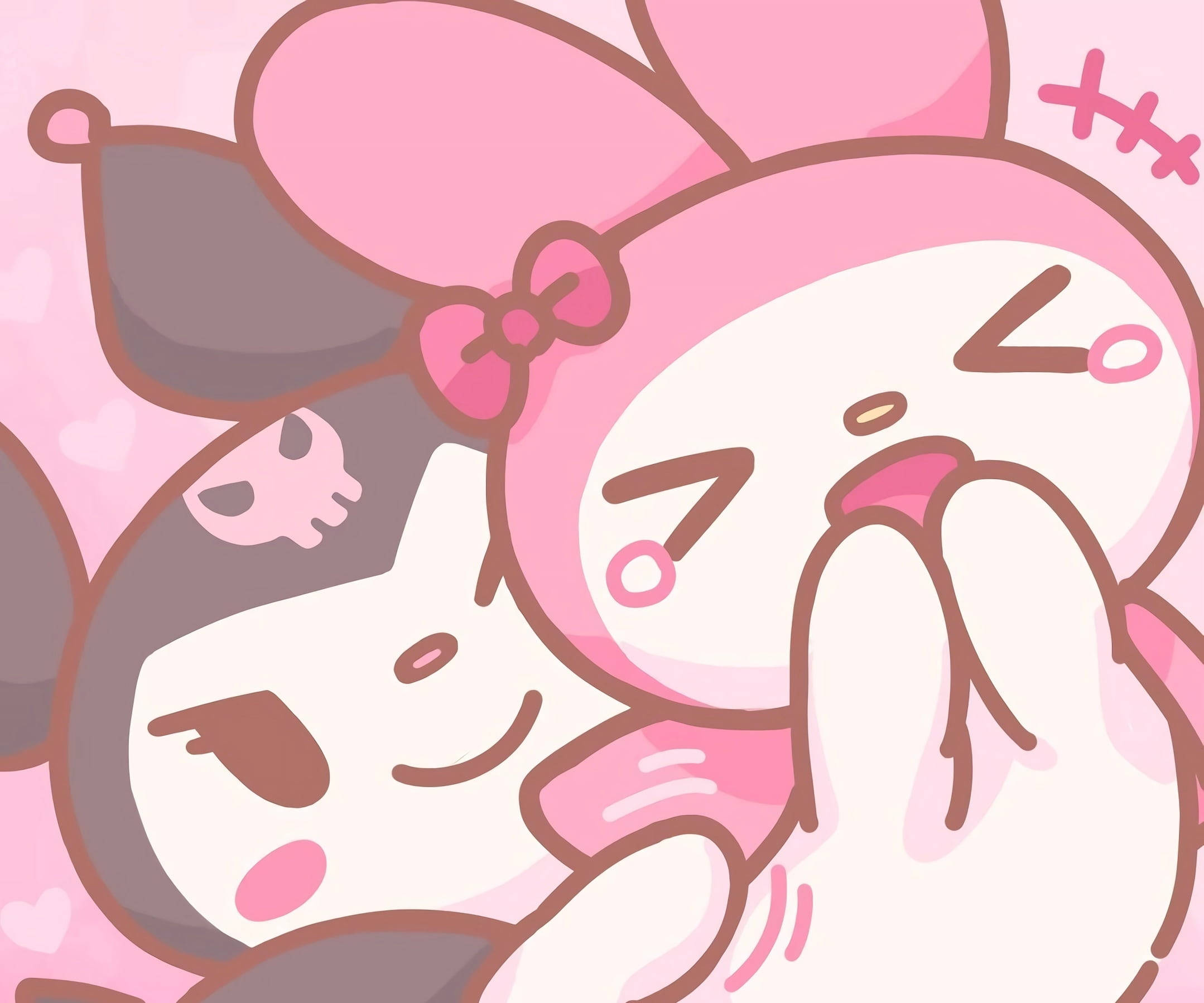 My Melody og Kuromi i et kram Wallpapers
