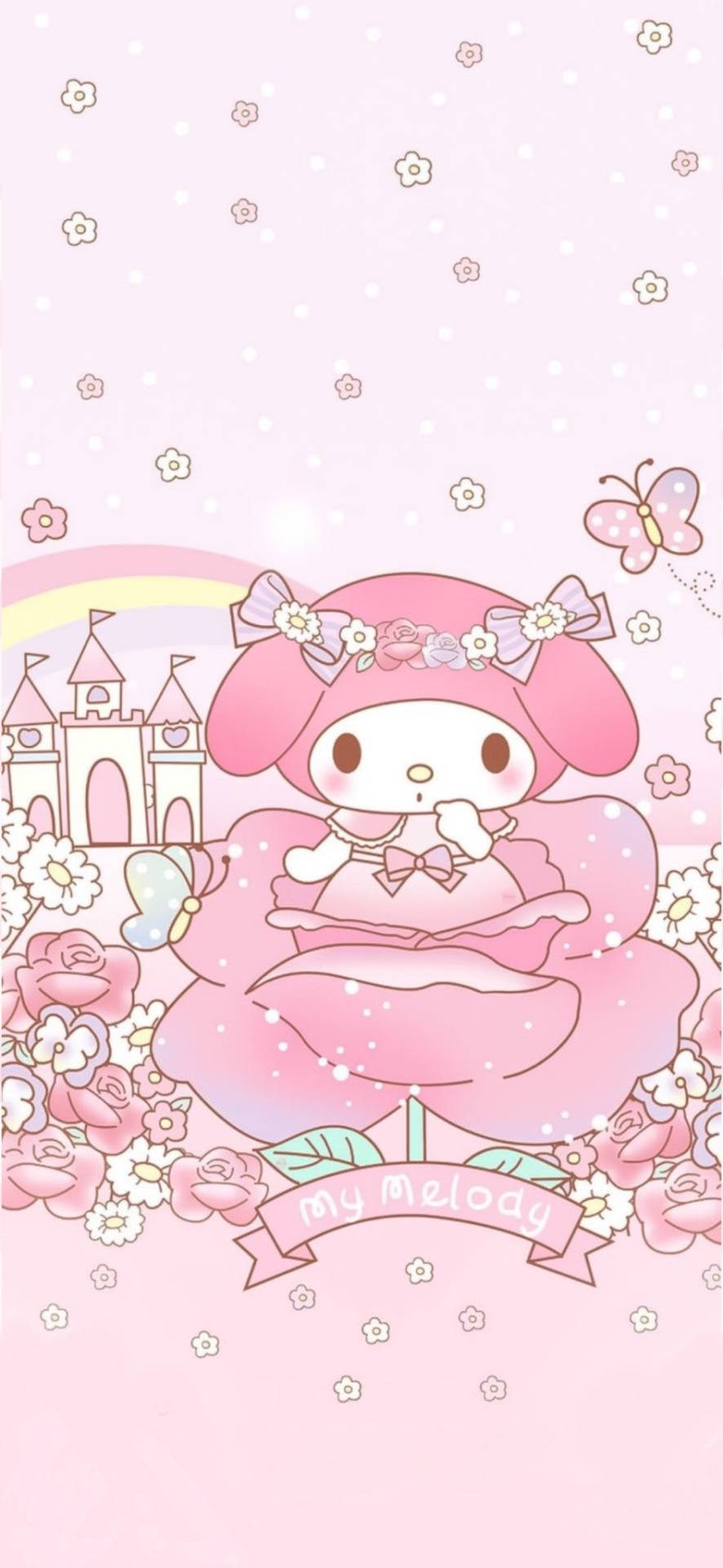 My Melody Og Rose Blomst Wallpapers