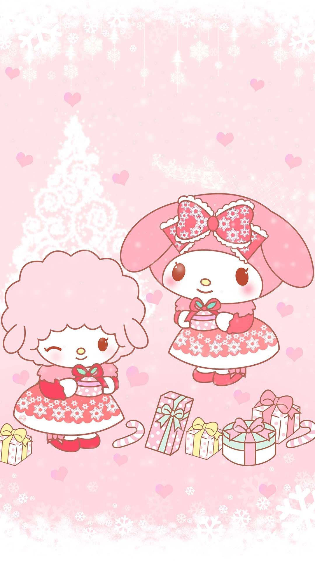 My Melody Pink Christmas Gave PFP Wallpapers