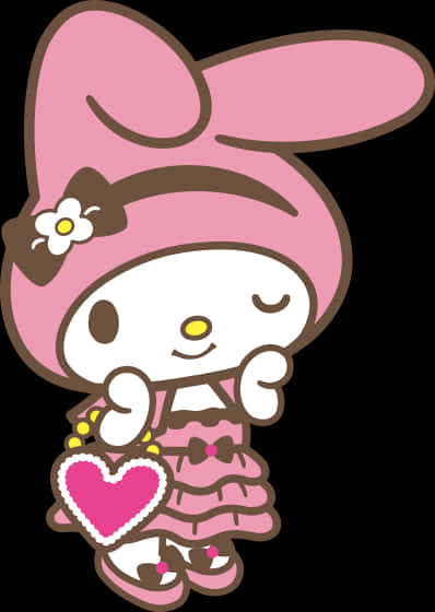 My Melody sød positur Wallpapers