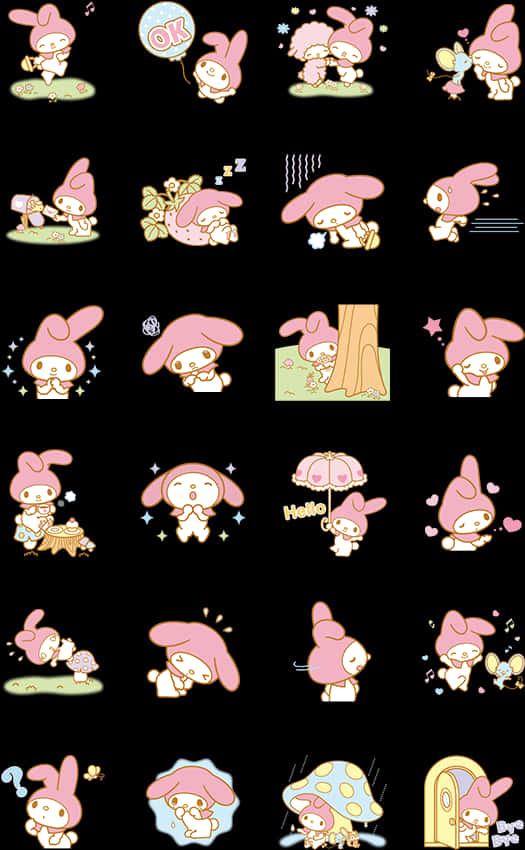 My Melody udtryk og aktiviteter Wallpapers