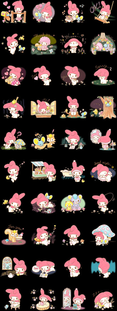 My Melody udtryk og aktiviteter samling Wallpapers
