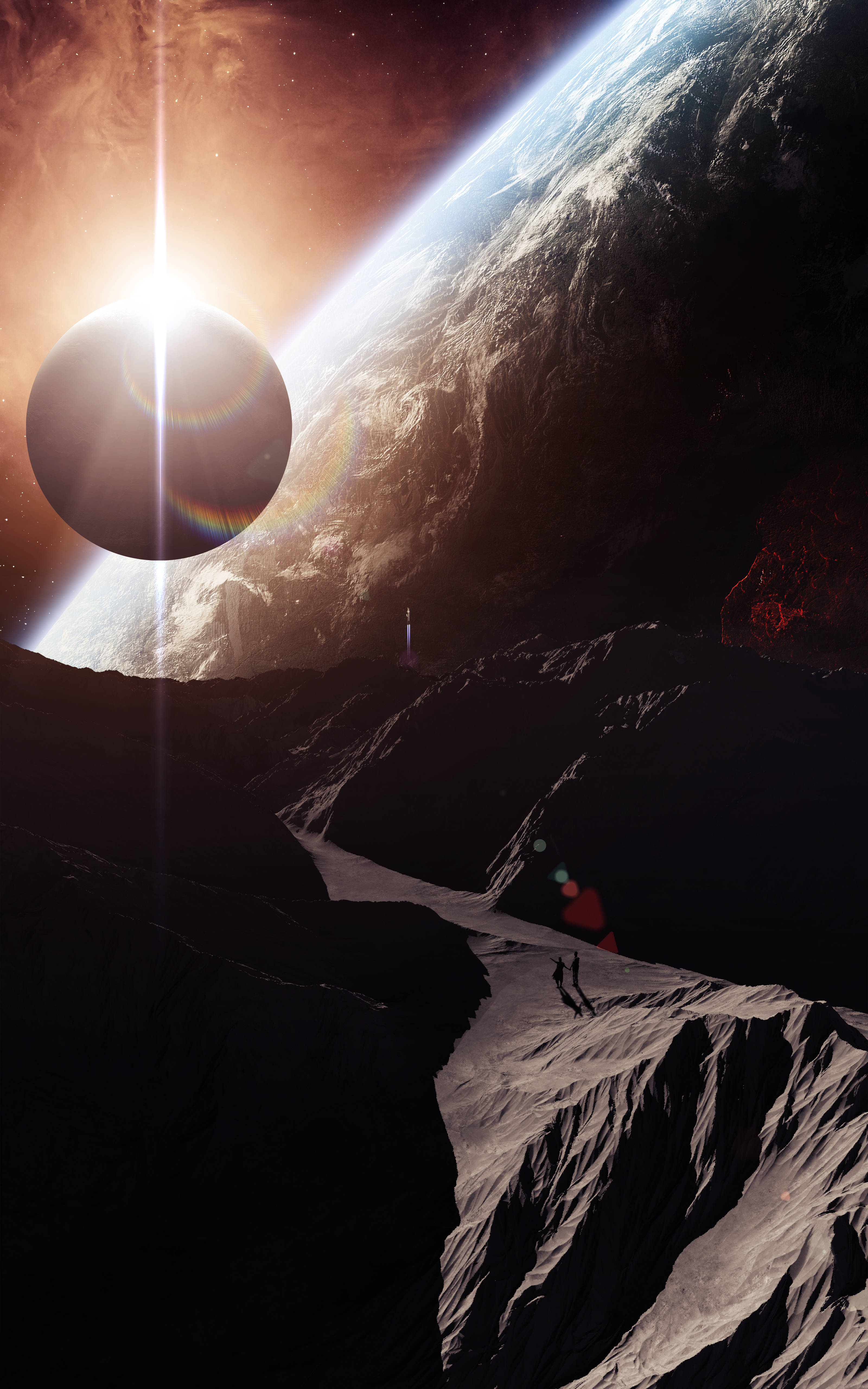 Mystisk aliensilhuet på en ukendt planet Wallpapers