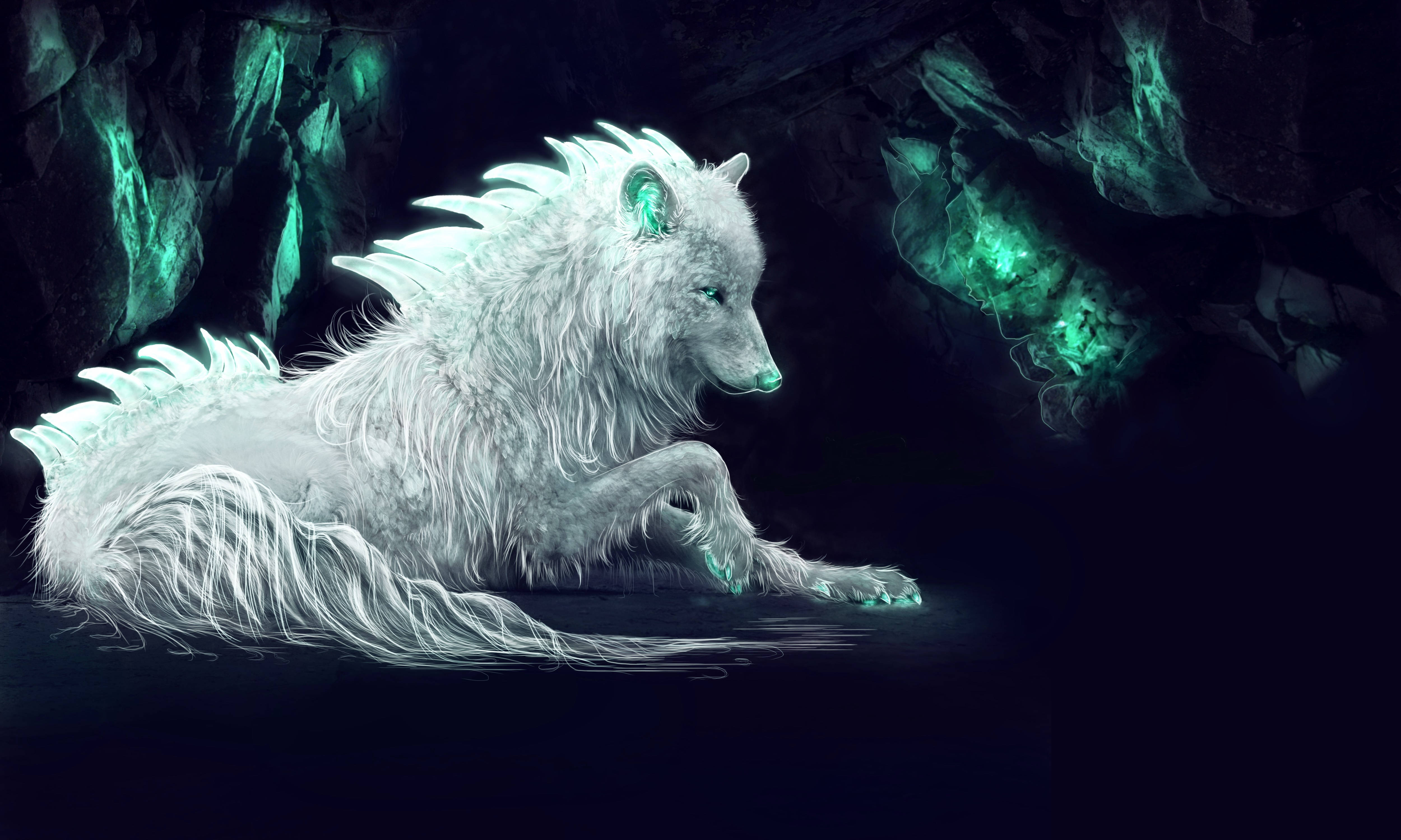 Mystisk hvid galakseulv Wallpapers