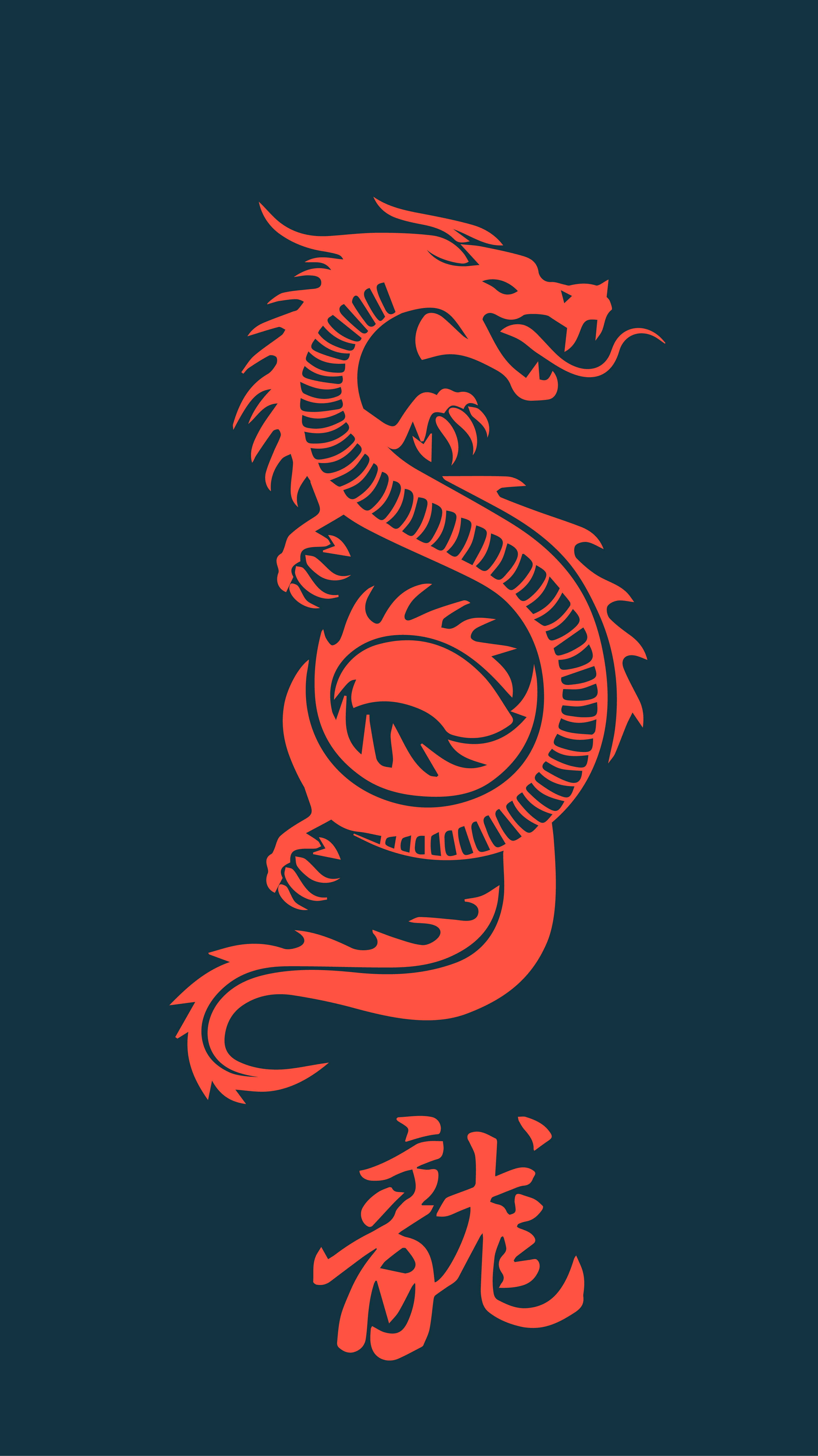 Mystisk japansk dragekunst illustration Wallpapers
