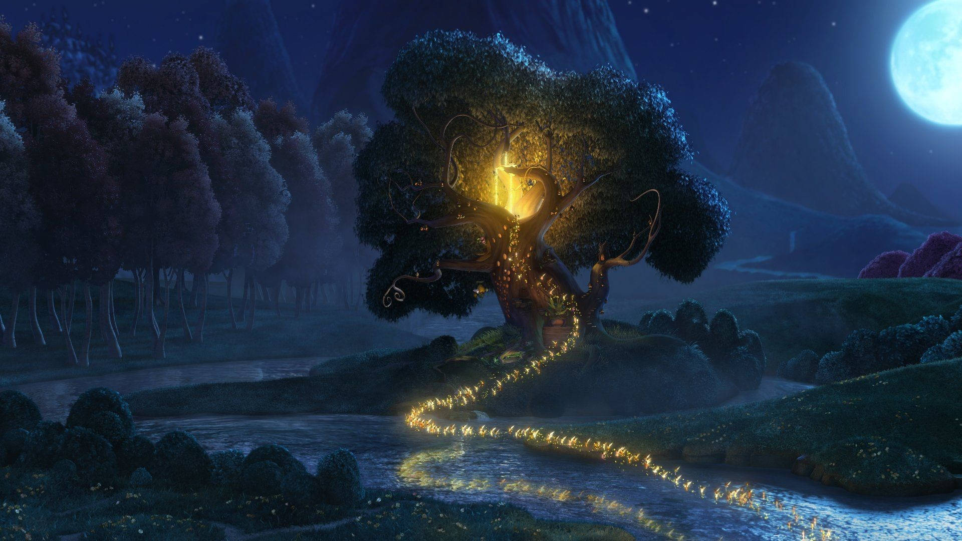 Mystisk samling i den fortryllede skov Wallpapers