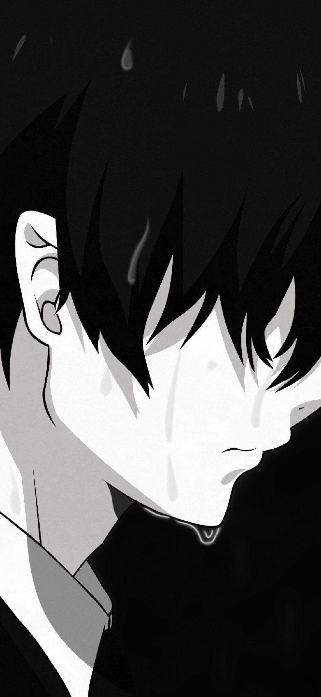 Mystisk sort/hvid anime dreng Wallpapers