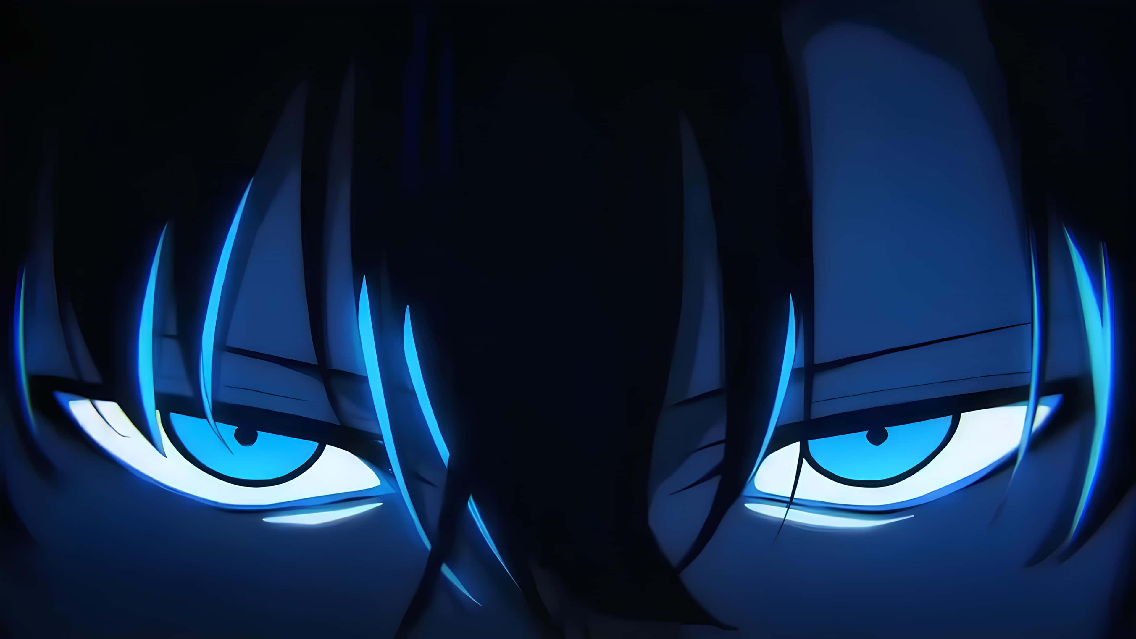 Nærbillede af anime-dreng med blå øjne Wallpapers