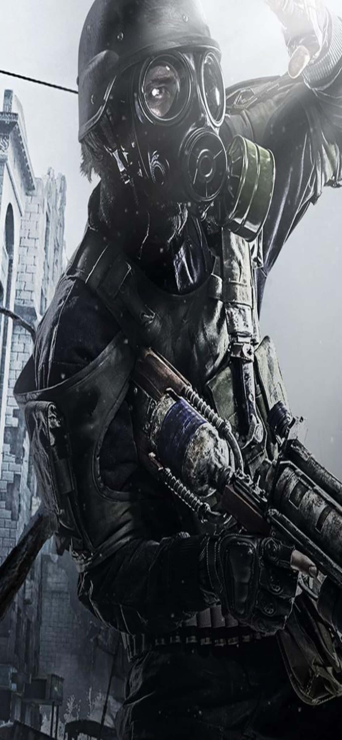 Nærbillede Soldat iPhone X Metro Last Light Baggrund Wallpapers