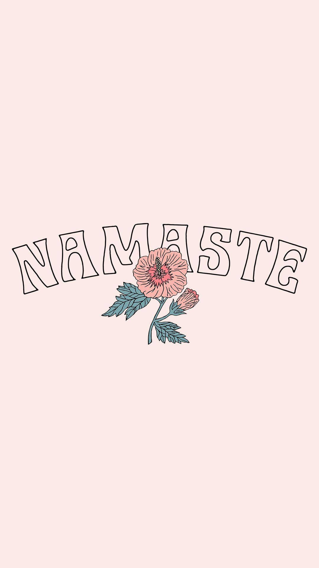 Namaste spirituel æstetik med blomst Wallpapers