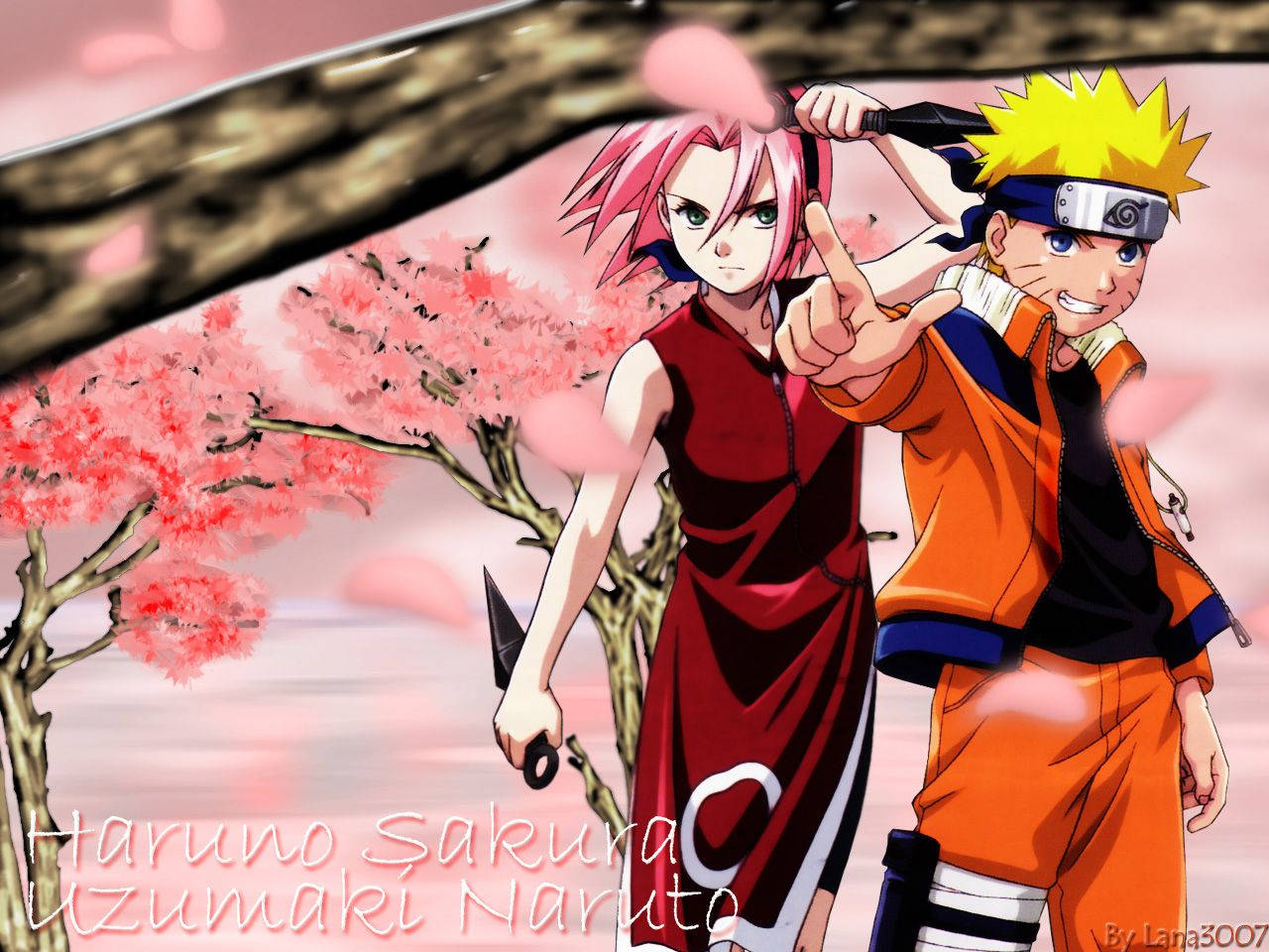 Naruto Anime Sakura Kraftfulde Duo Wallpapers