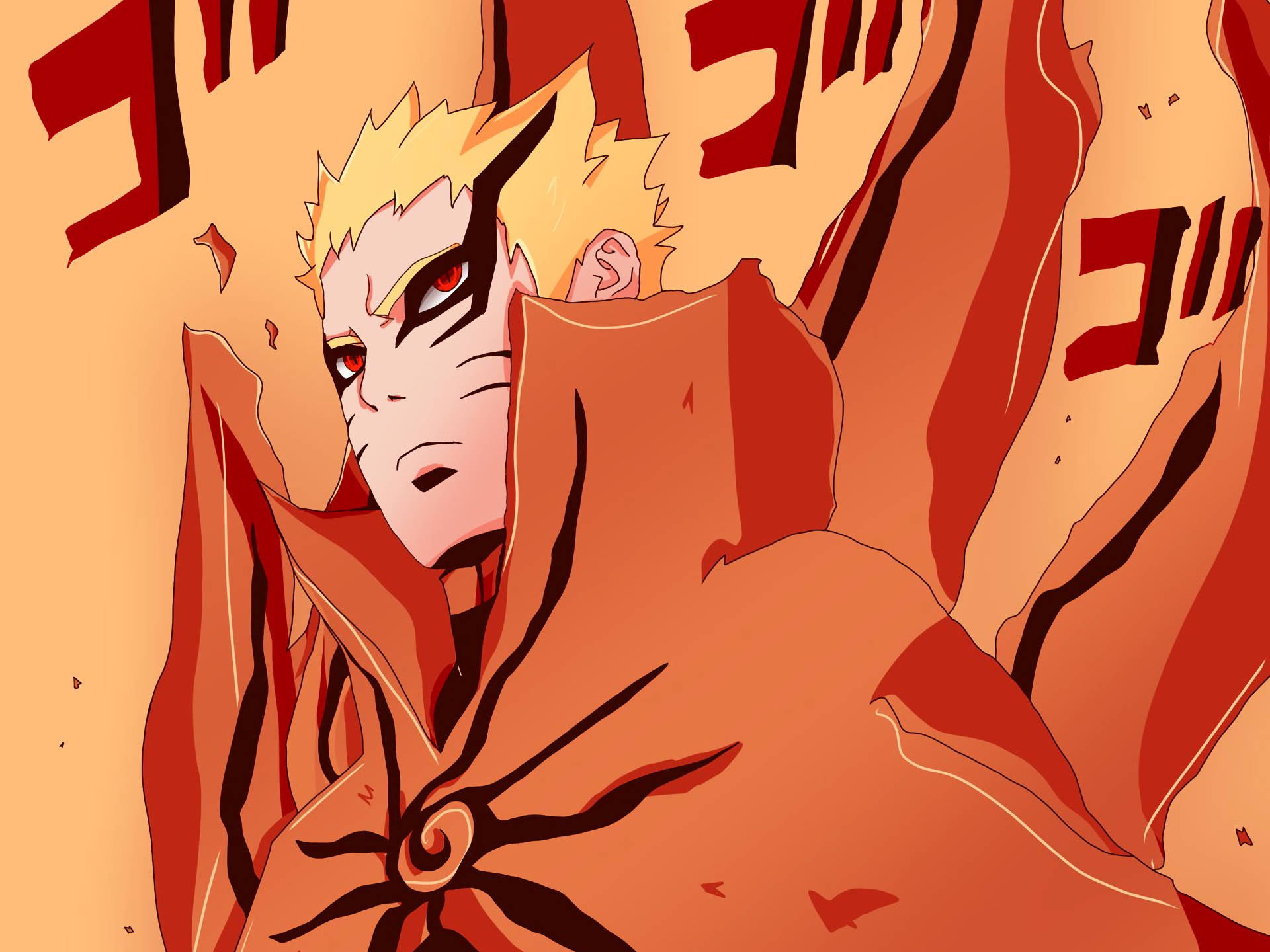 Naruto Baryon Mode Rød Kappe Wallpapers