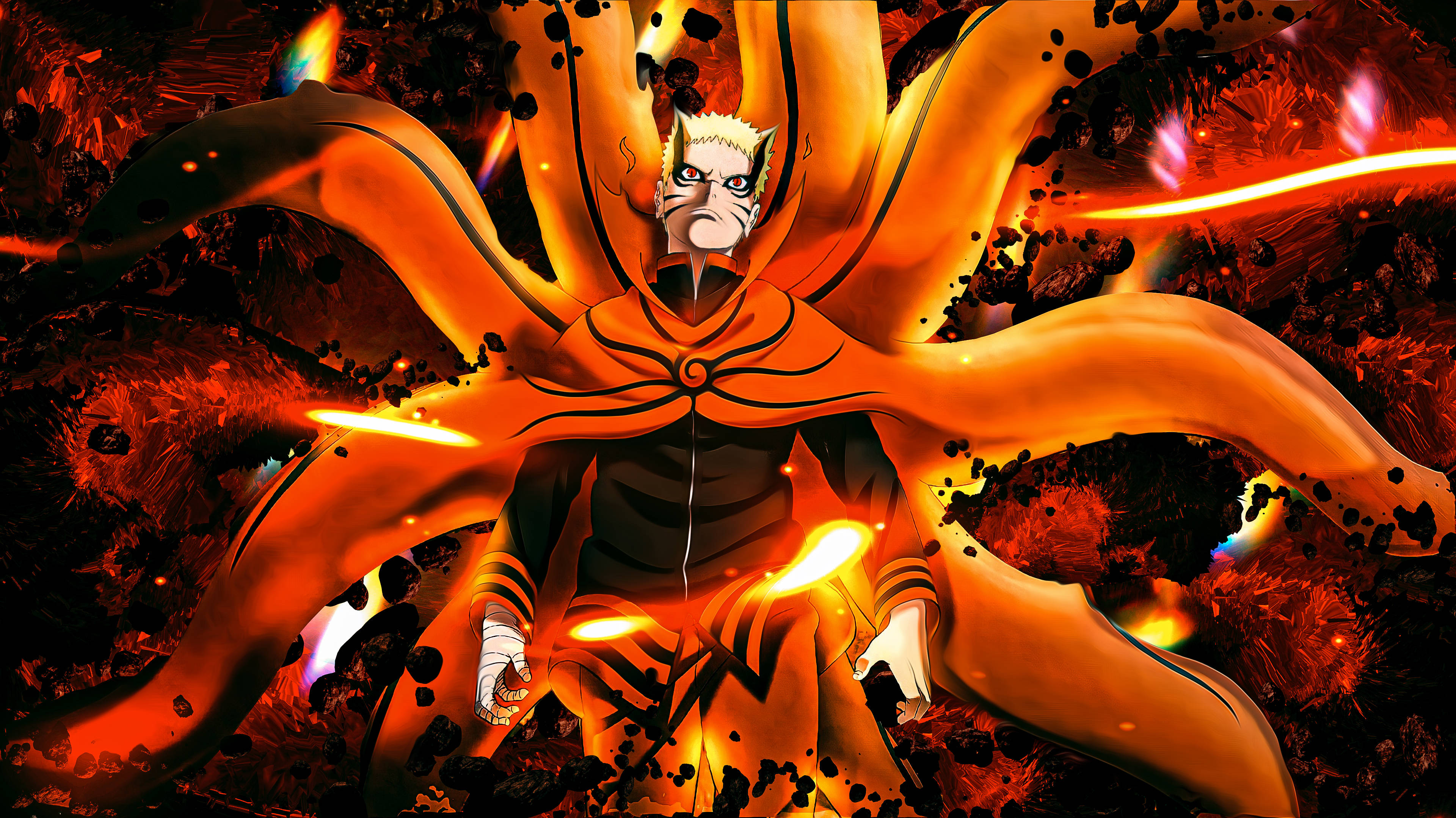 Naruto Baryon-tilstand Regnbuefarvede Lys Wallpapers