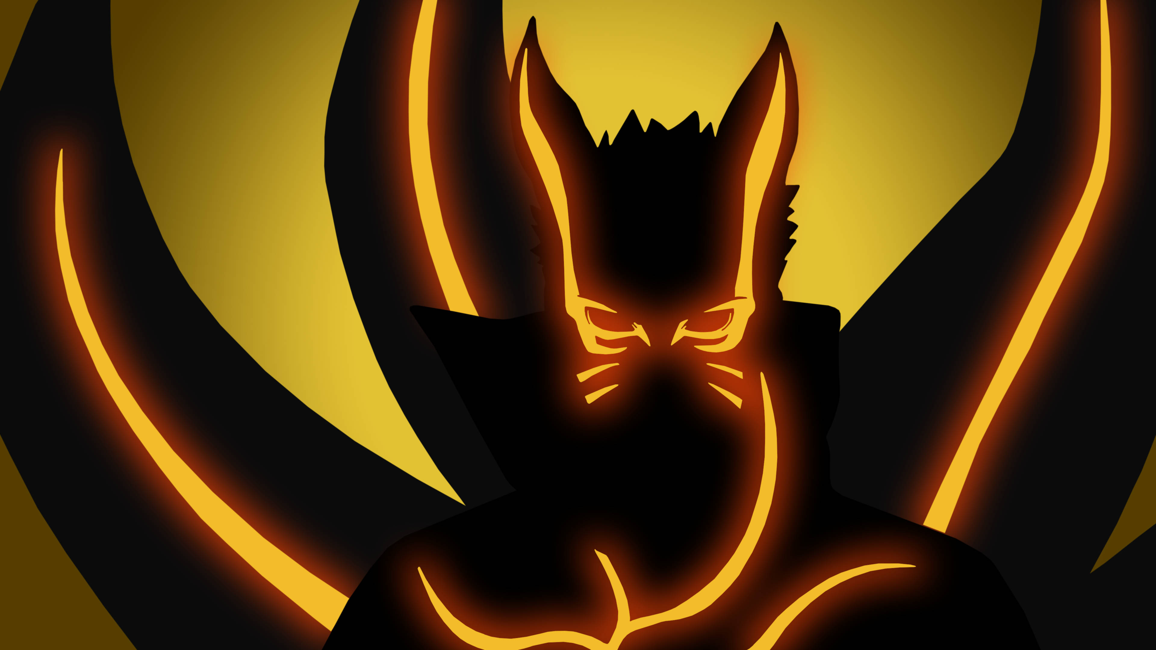 Naruto Baryon-tilstand glødende silhuet Wallpapers