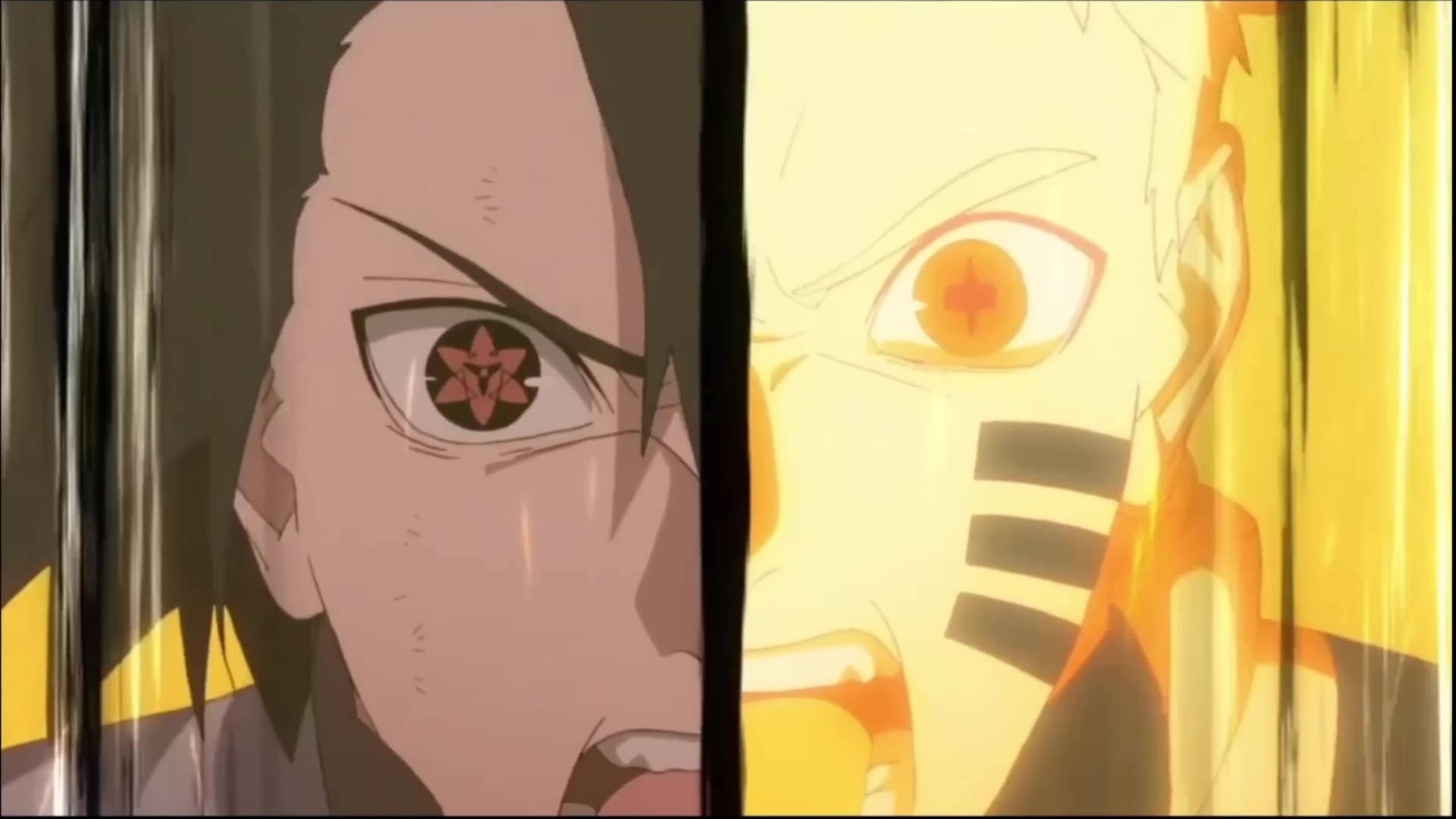 Naruto i Kurama-tilstand og Sasuke Wallpapers