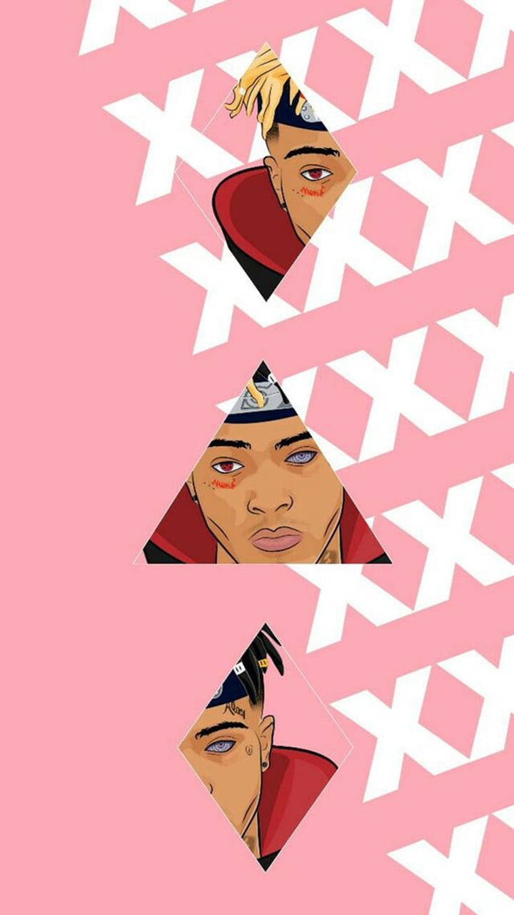 Naruto Live XXXTentacion Kunstværk Pink Æstetik — Naruto Wallpapers
