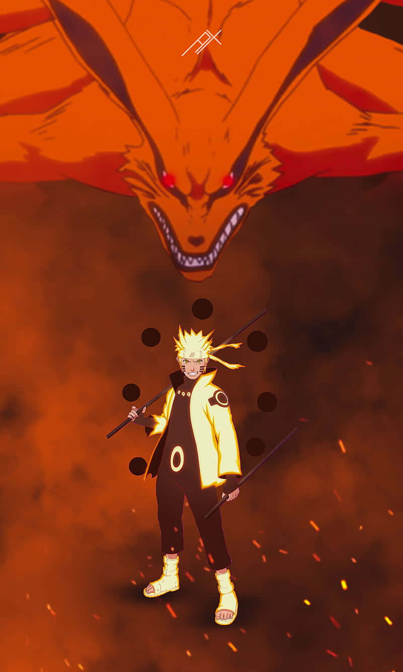 Naruto med Kurama orange anime