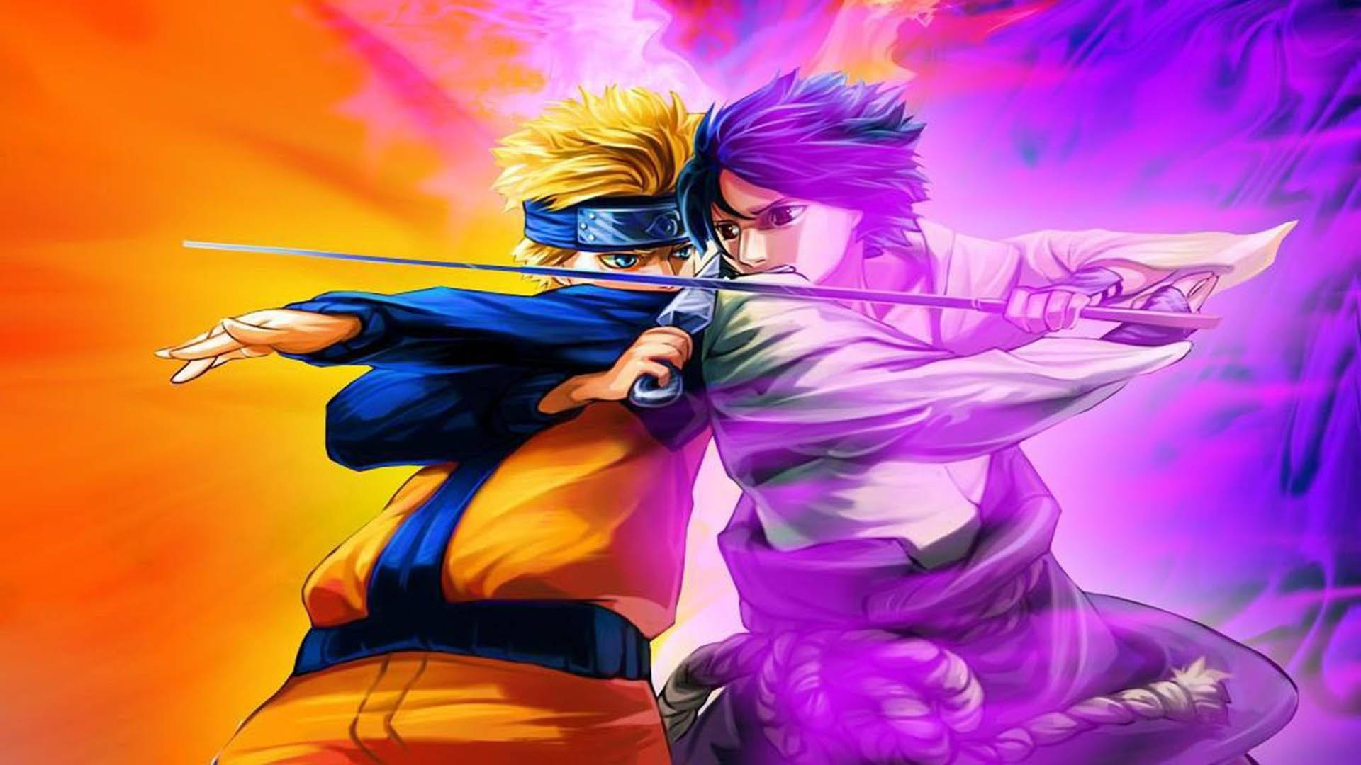 Naruto og den forræderiske ninja Sasuke Wallpapers