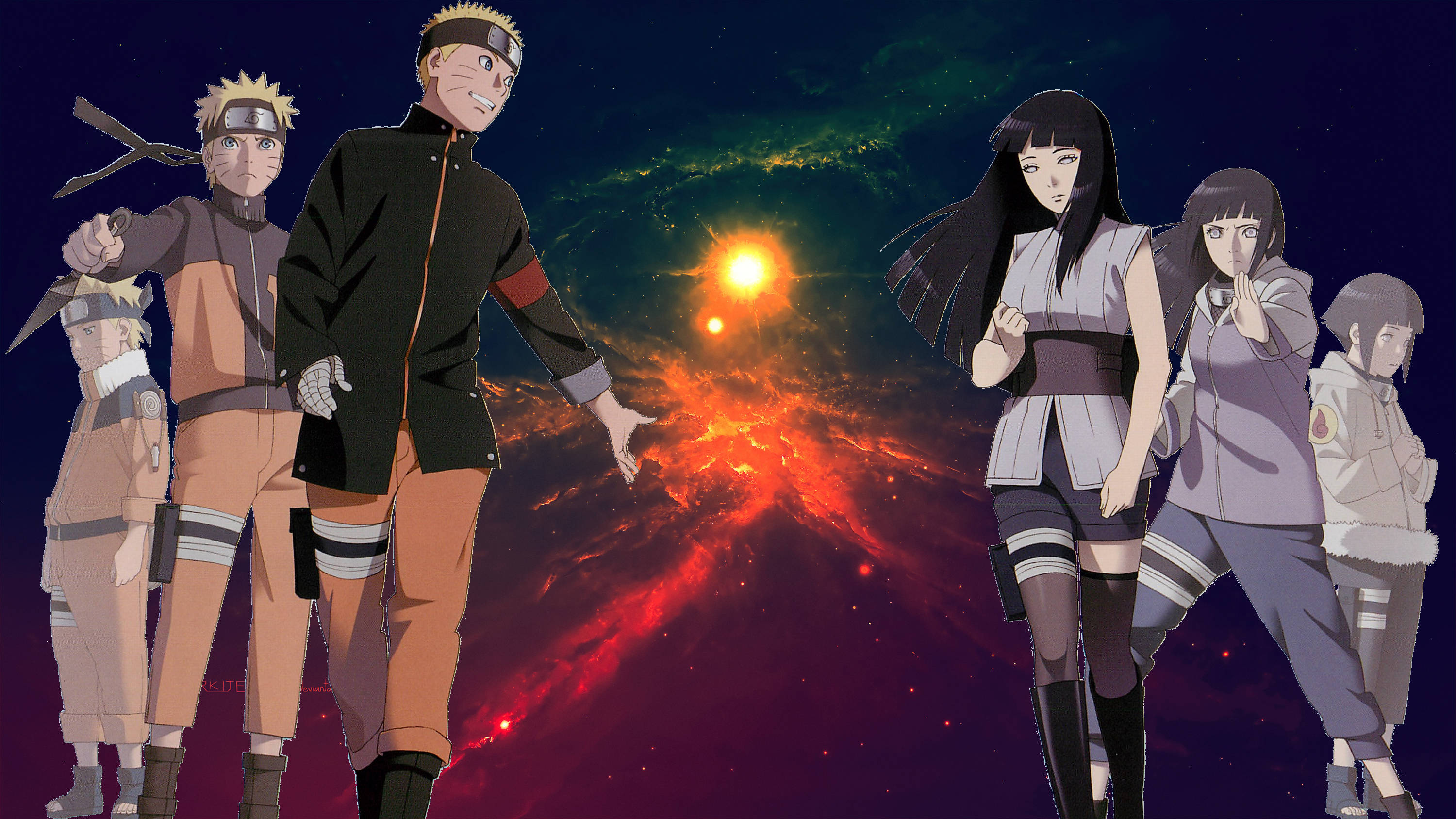 Naruto og Hinata gennem tiden Wallpapers