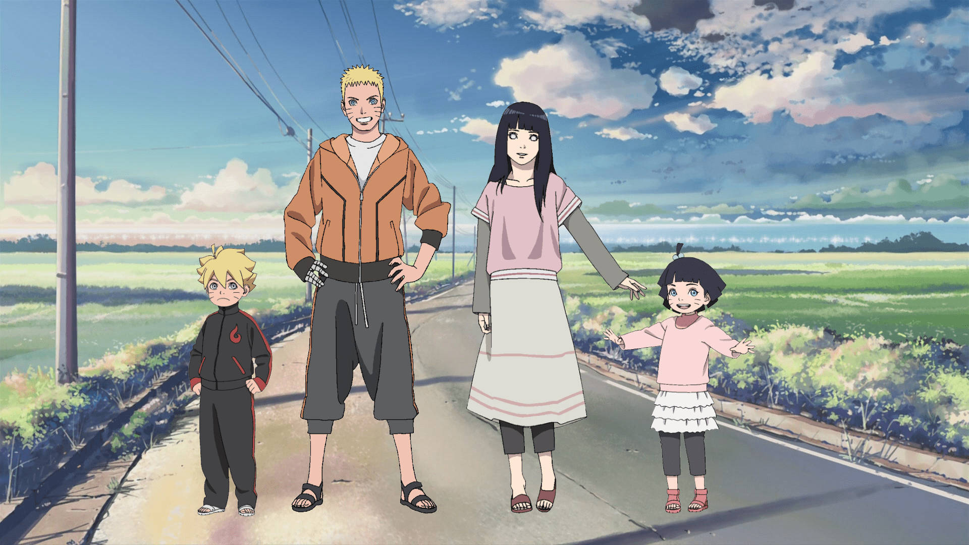 Naruto og Hinata med børn Wallpapers