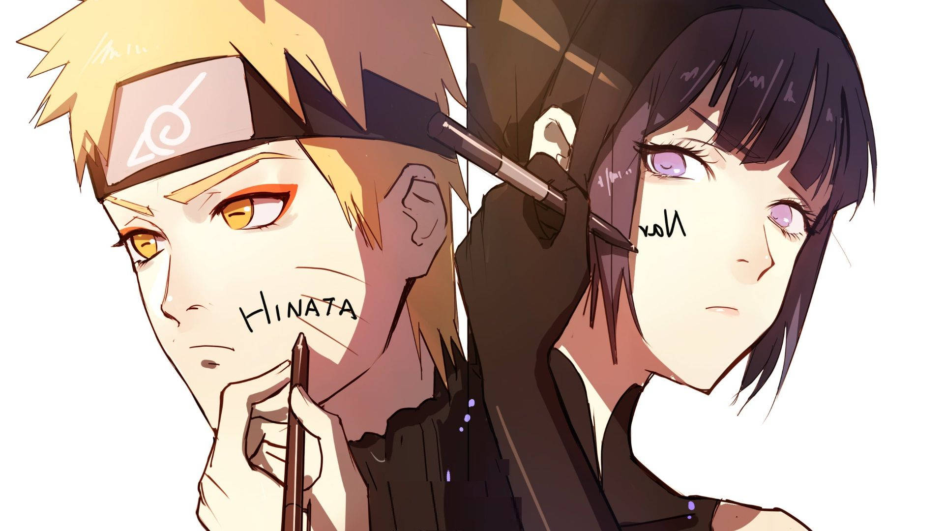 Naruto og Hinatas ansigter Wallpapers