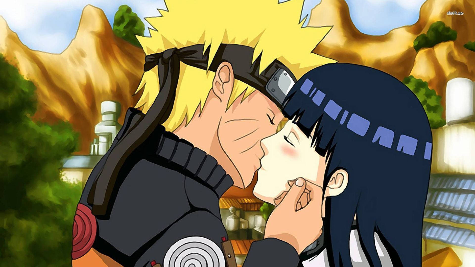 Naruto og Hinata kysser Wallpapers