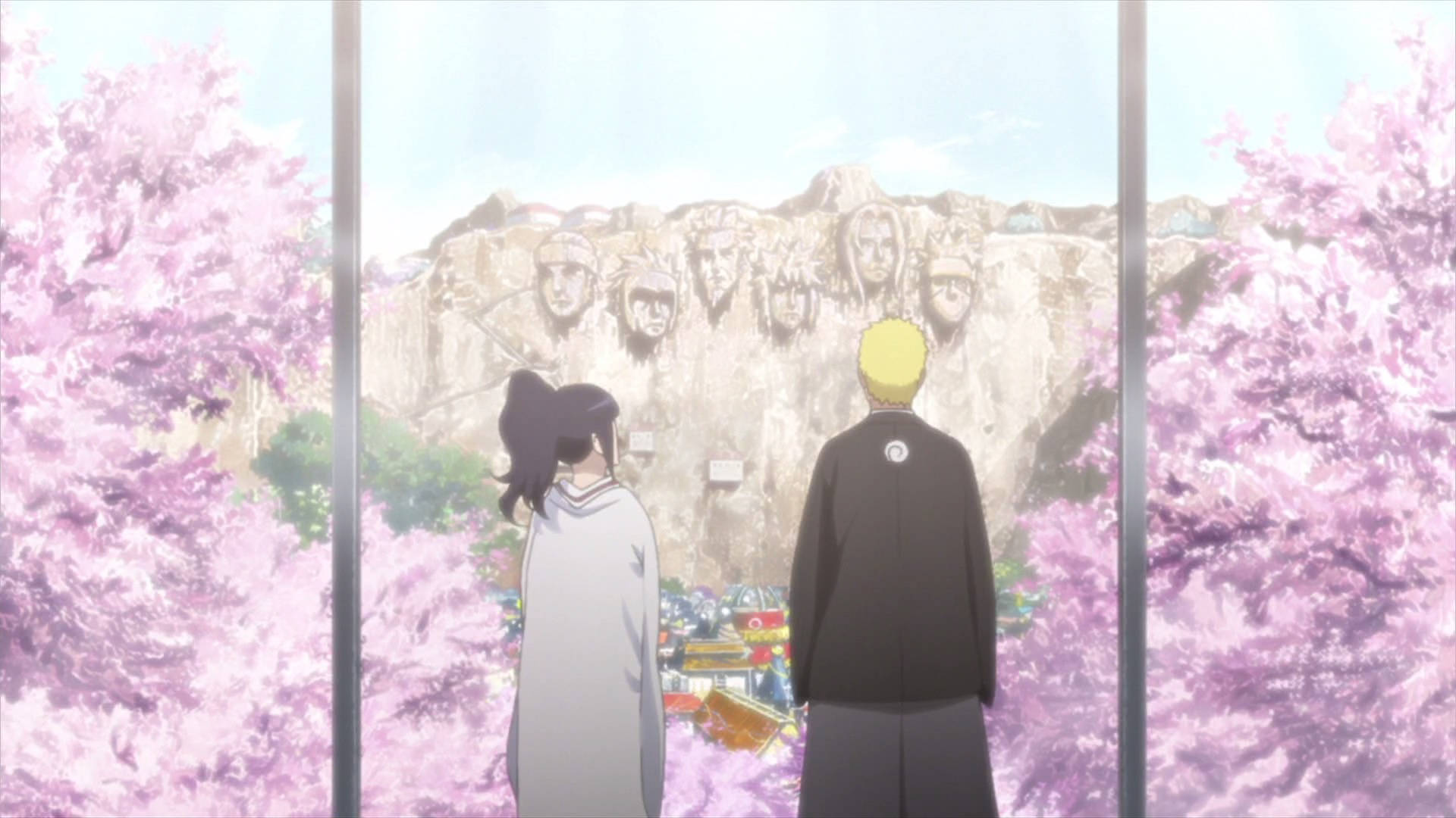 Naruto og Hinata Hokage-klippen Wallpapers