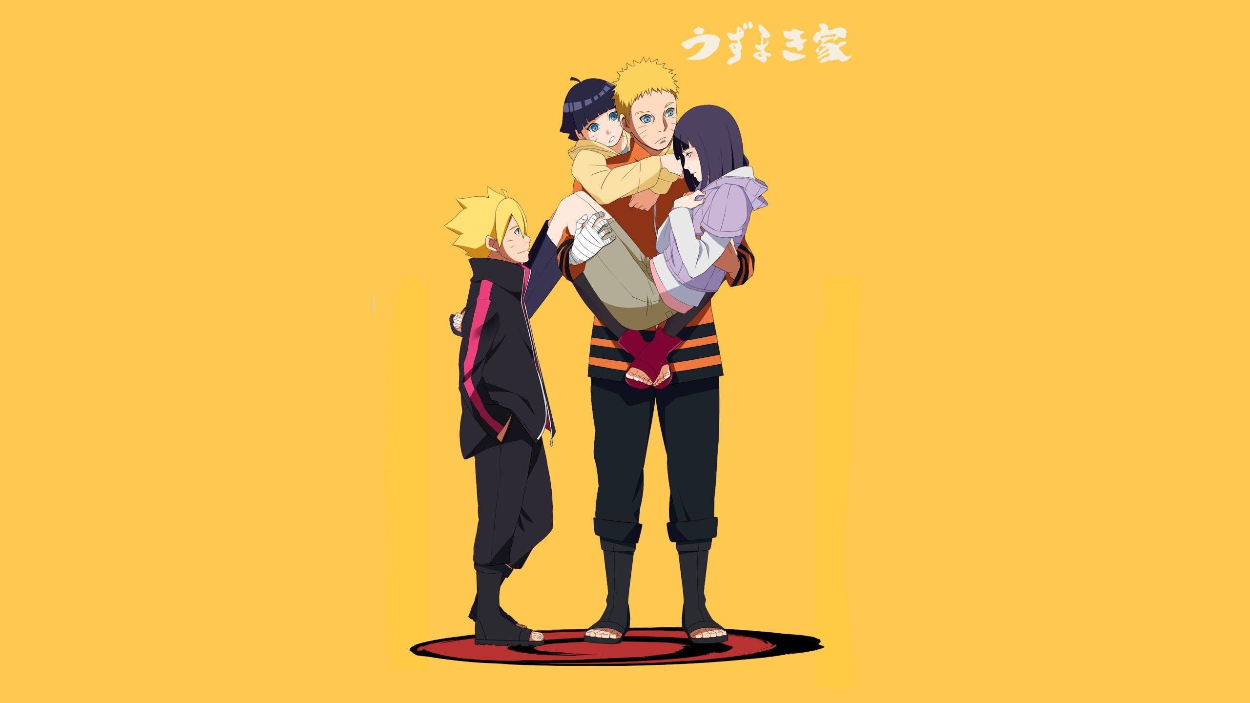 Naruto og Hinitas Kærlige Familie Wallpapers