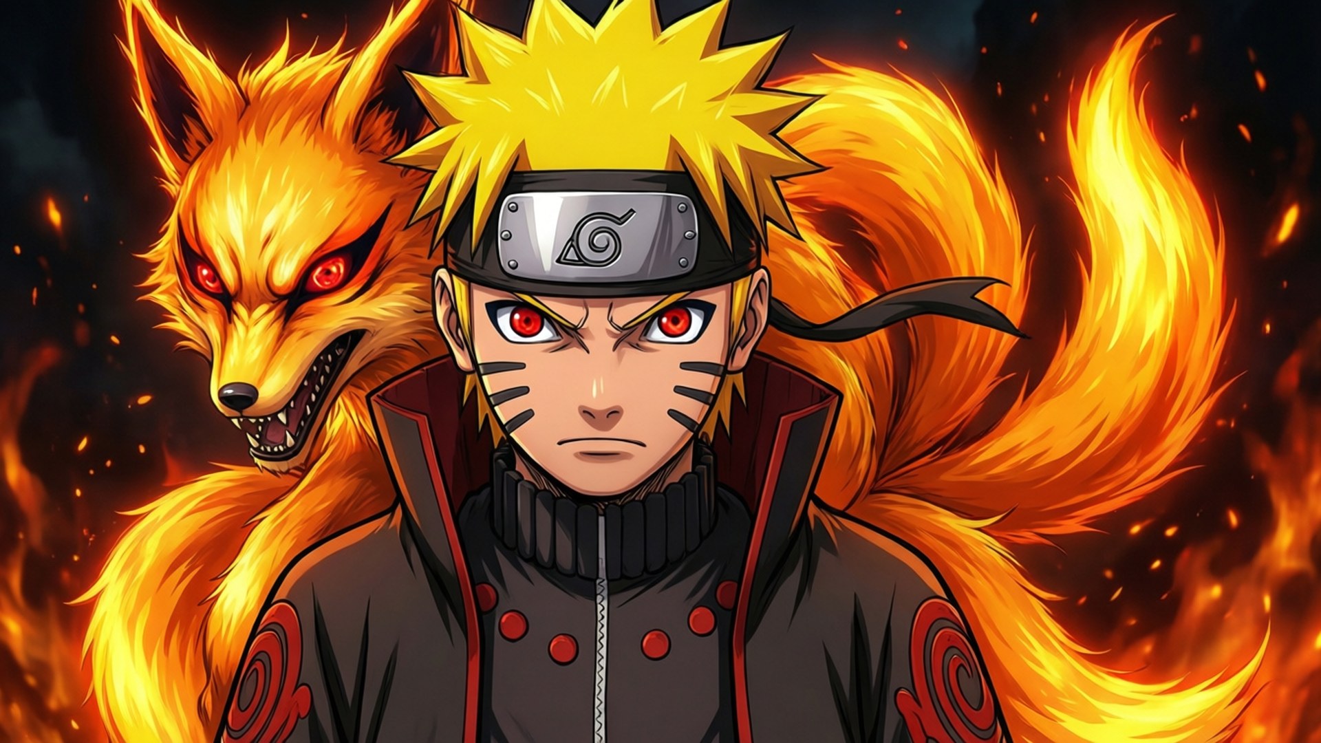 Naruto og Kurama sammen Wallpapers