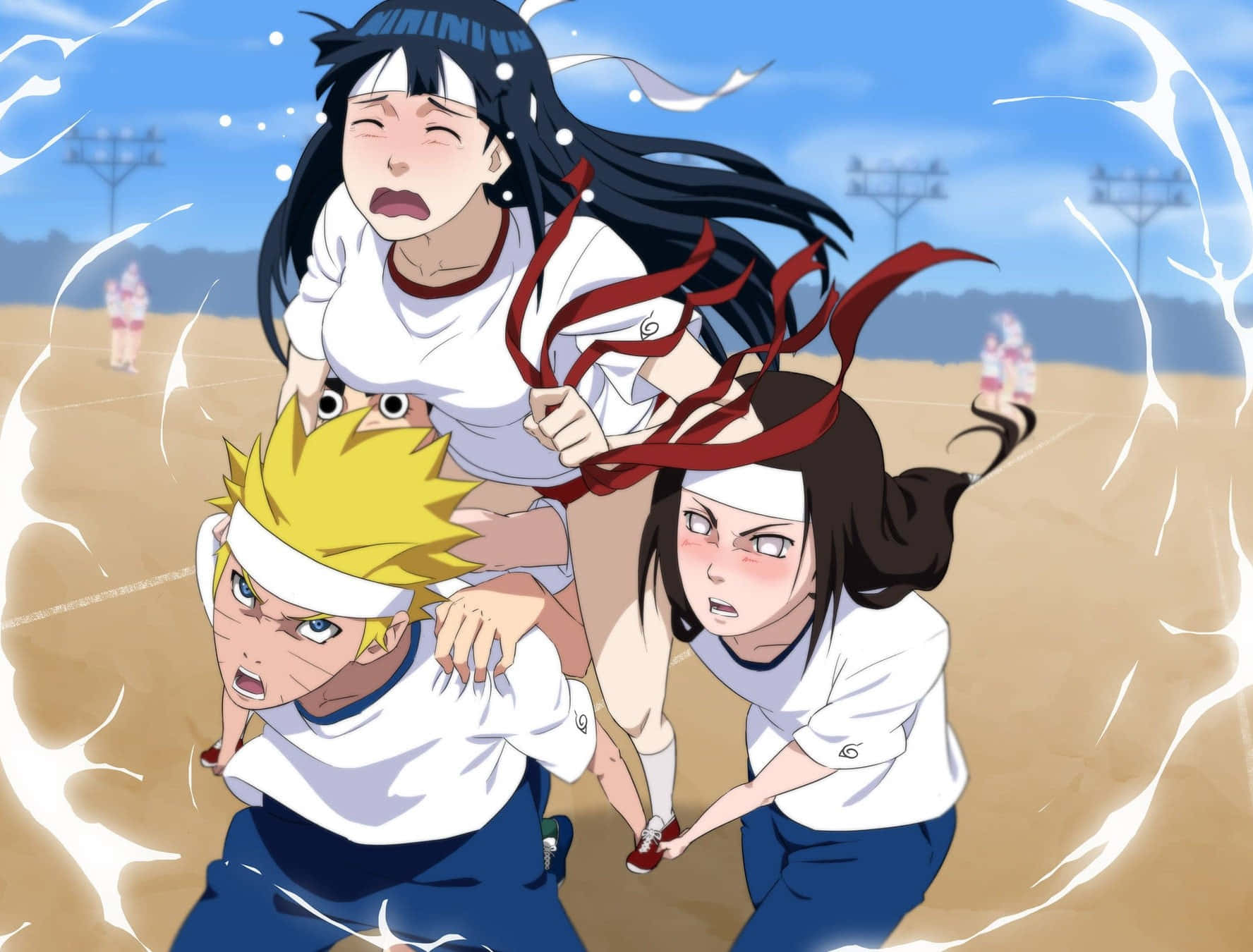 Naruto og Neji Hyuga bærer Hinata Wallpapers
