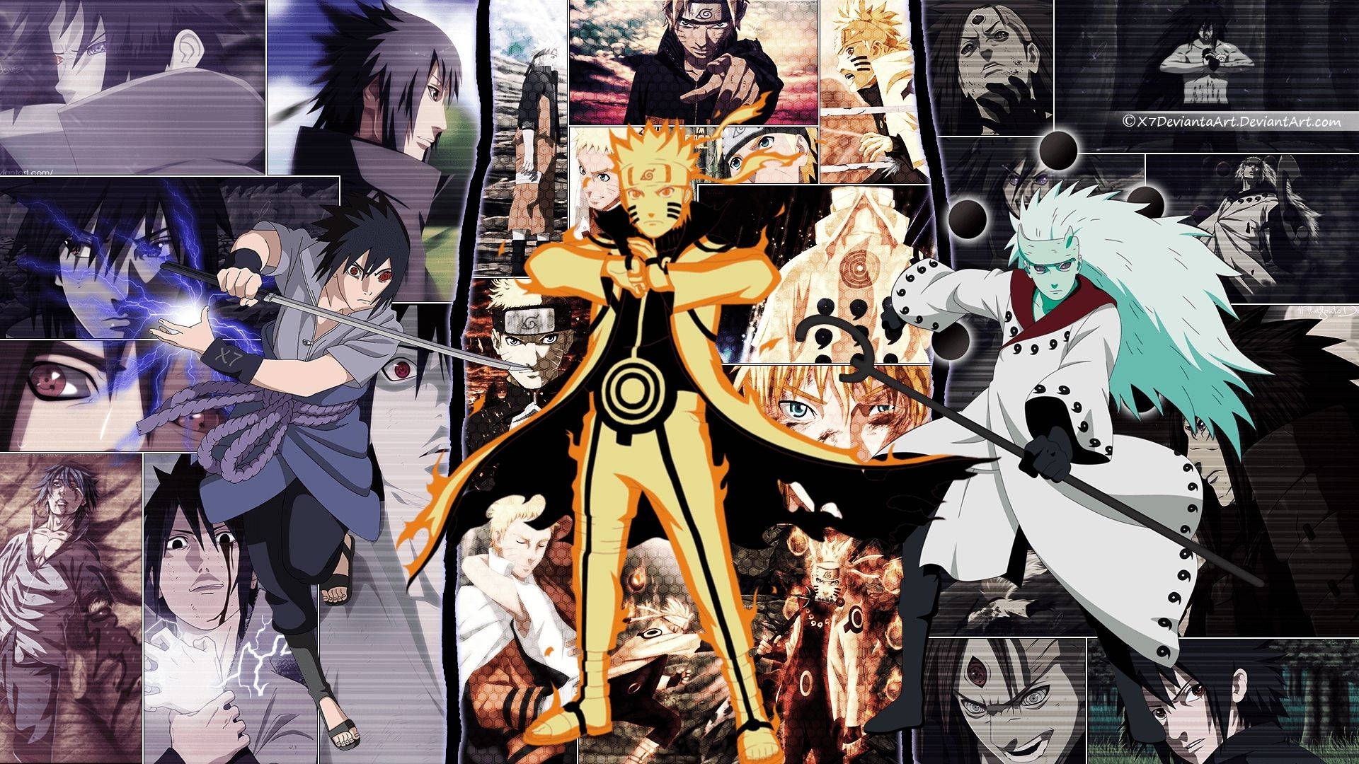 Naruto og Sasuke med Uchiha Madara Wallpapers