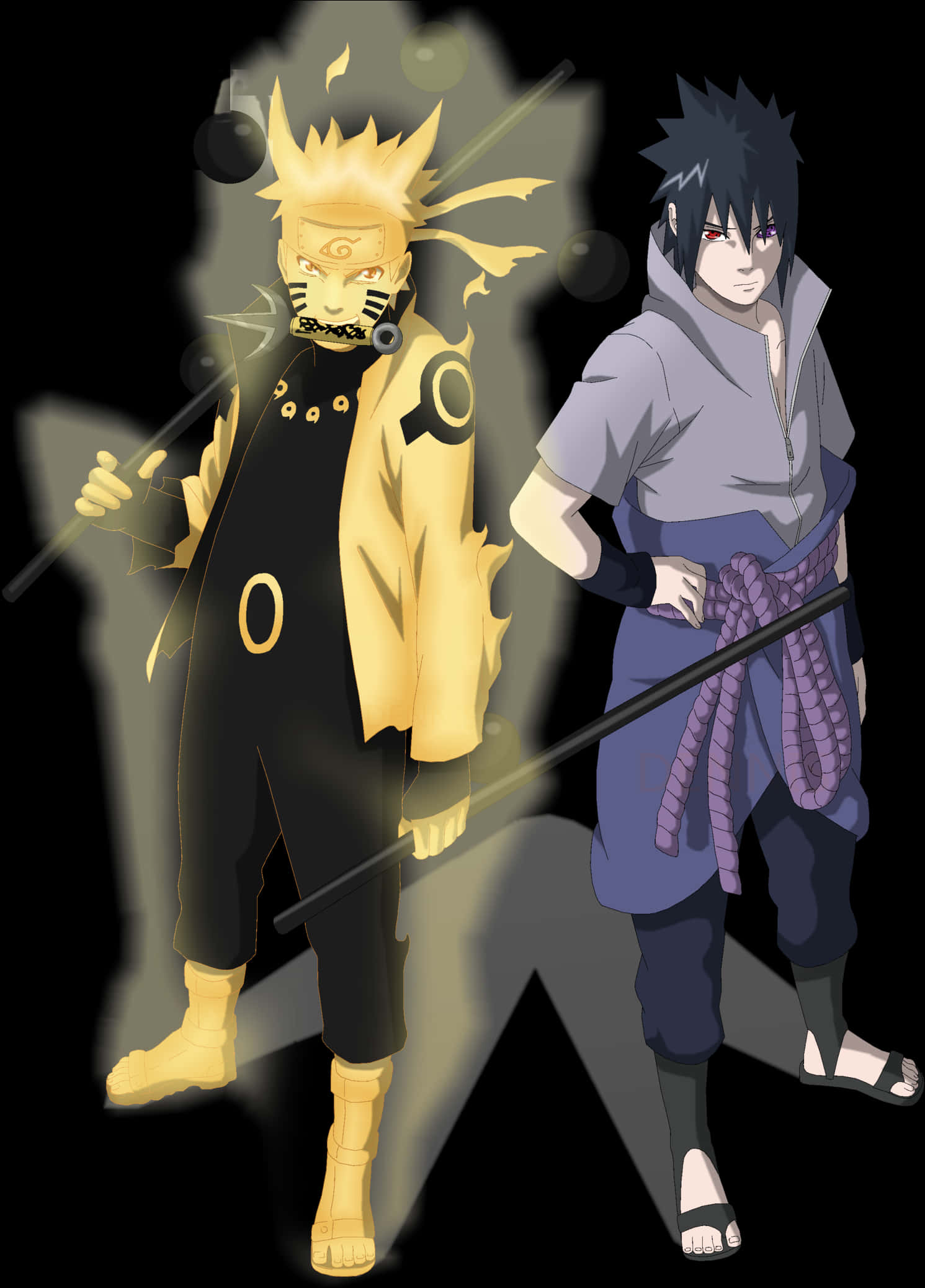 Naruto og Sasuke anime illustration Wallpapers