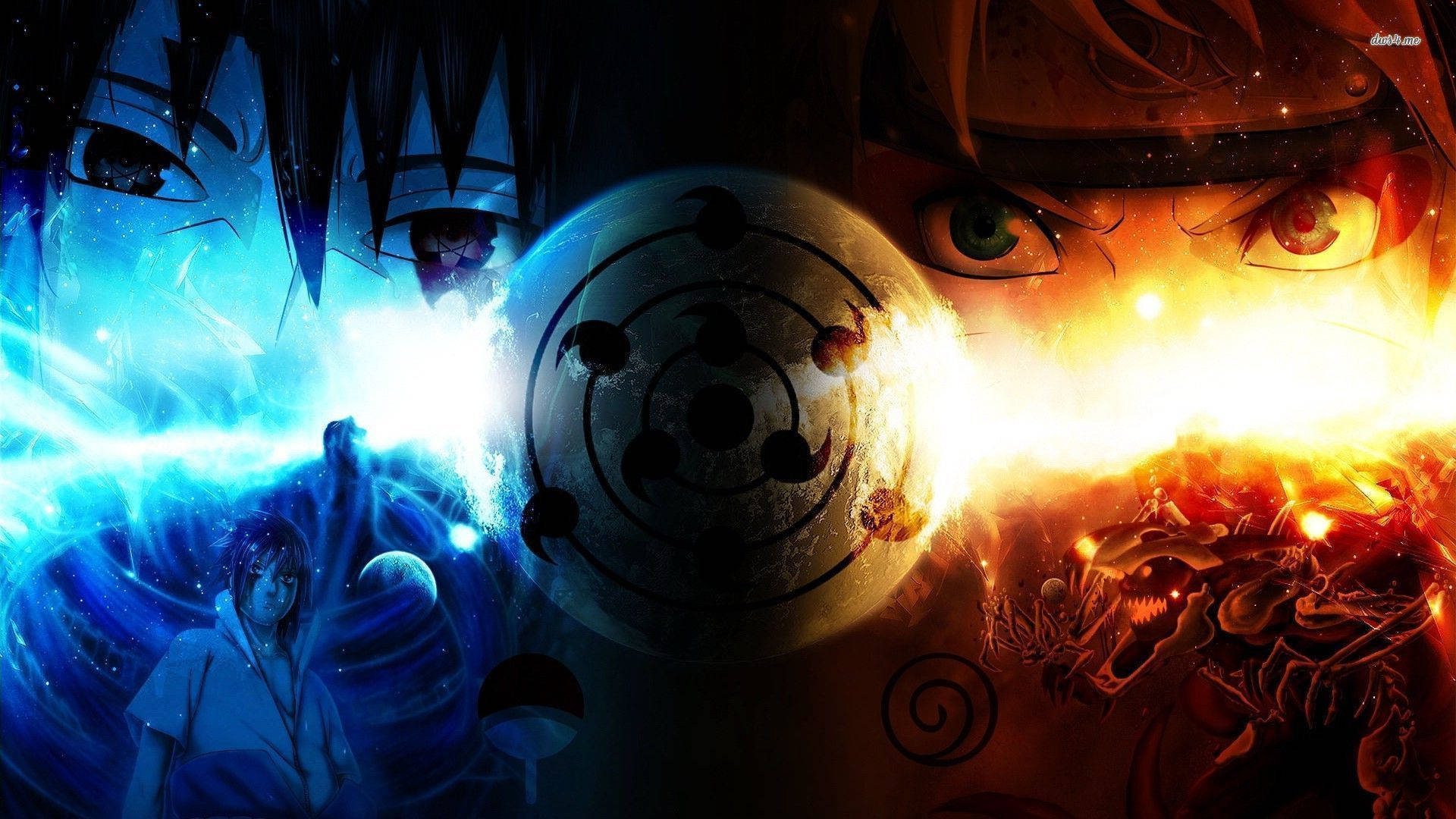 Naruto og Sasuke i intens rivalisering Wallpapers