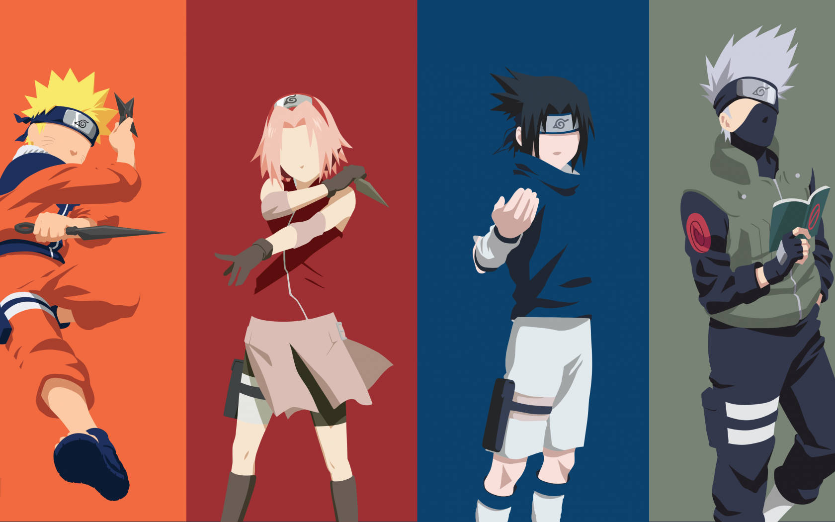 Naruto og Sasuke med Team 7 Wallpapers