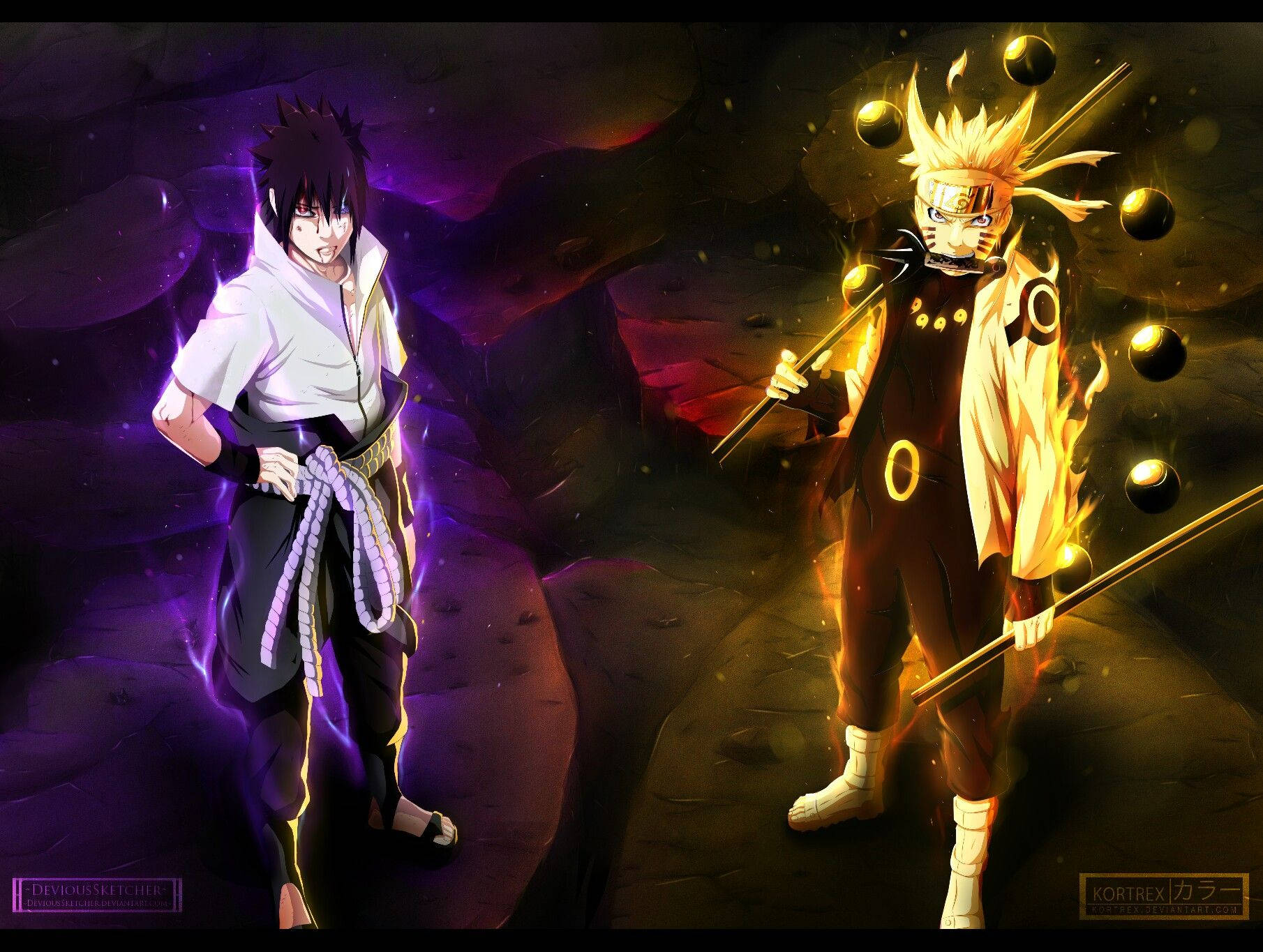 Naruto og Sasuke mod Madara Wallpapers