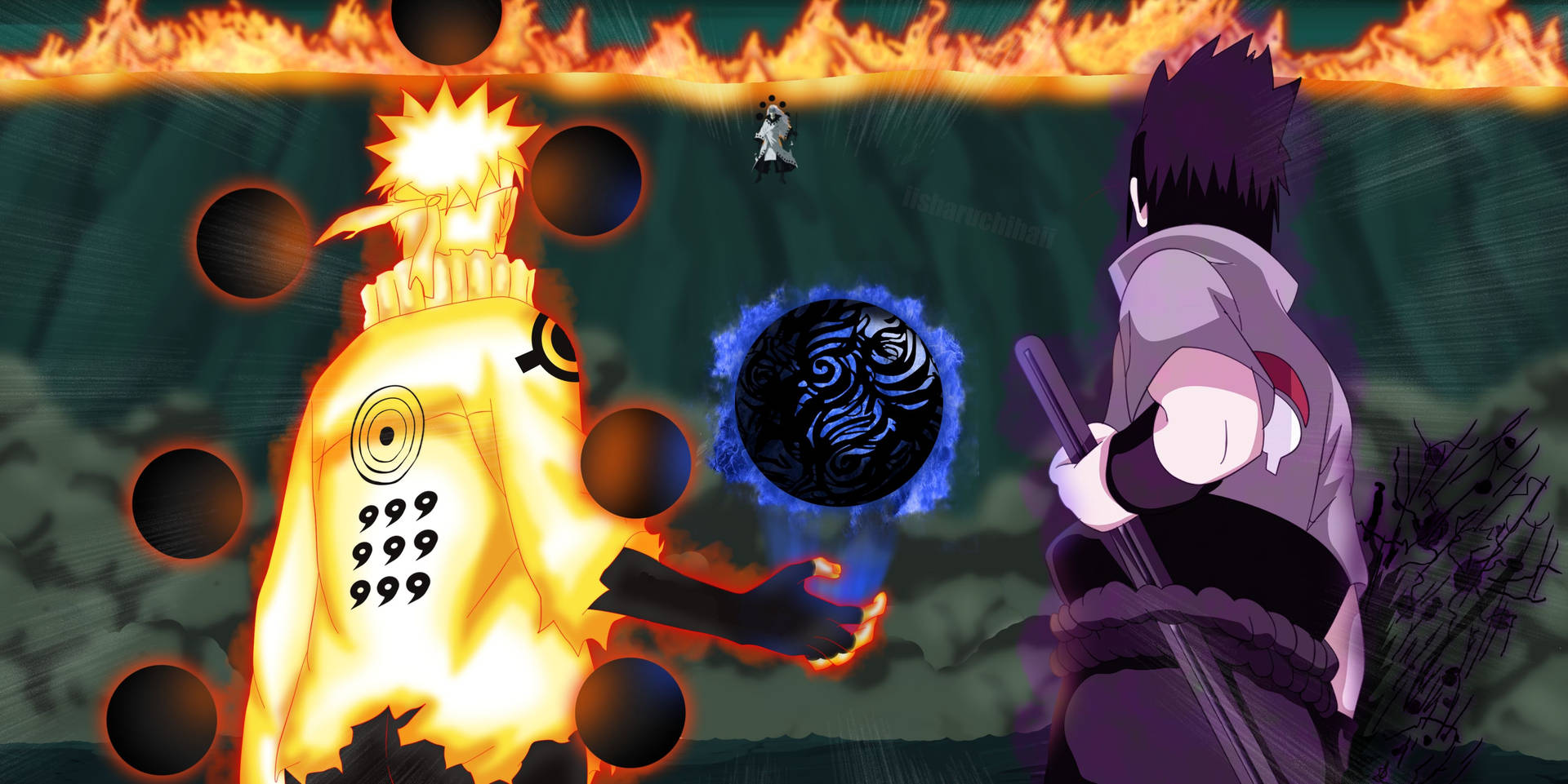 Lysende Naruto og Sasuke tapet. — Naruto Wallpapers