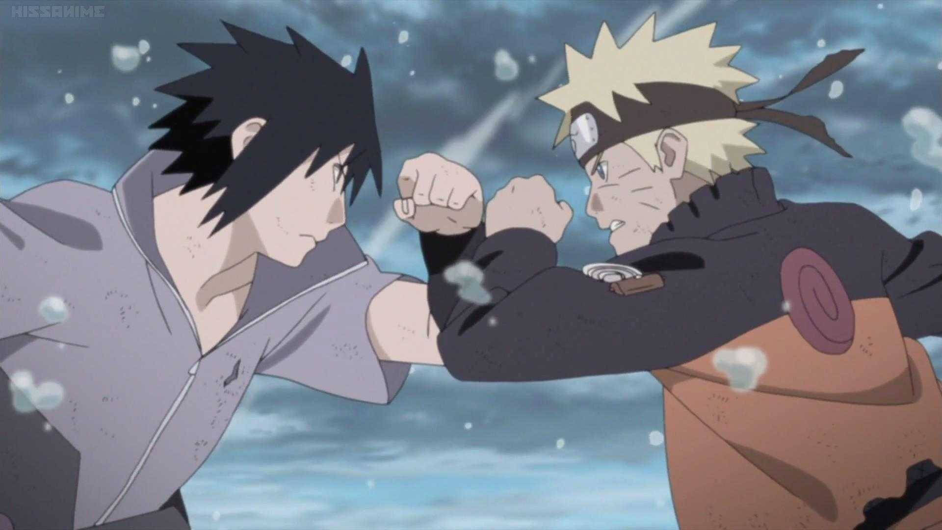 Naruto og Sasuke Taijutsu-kamp som teenagere Wallpapers